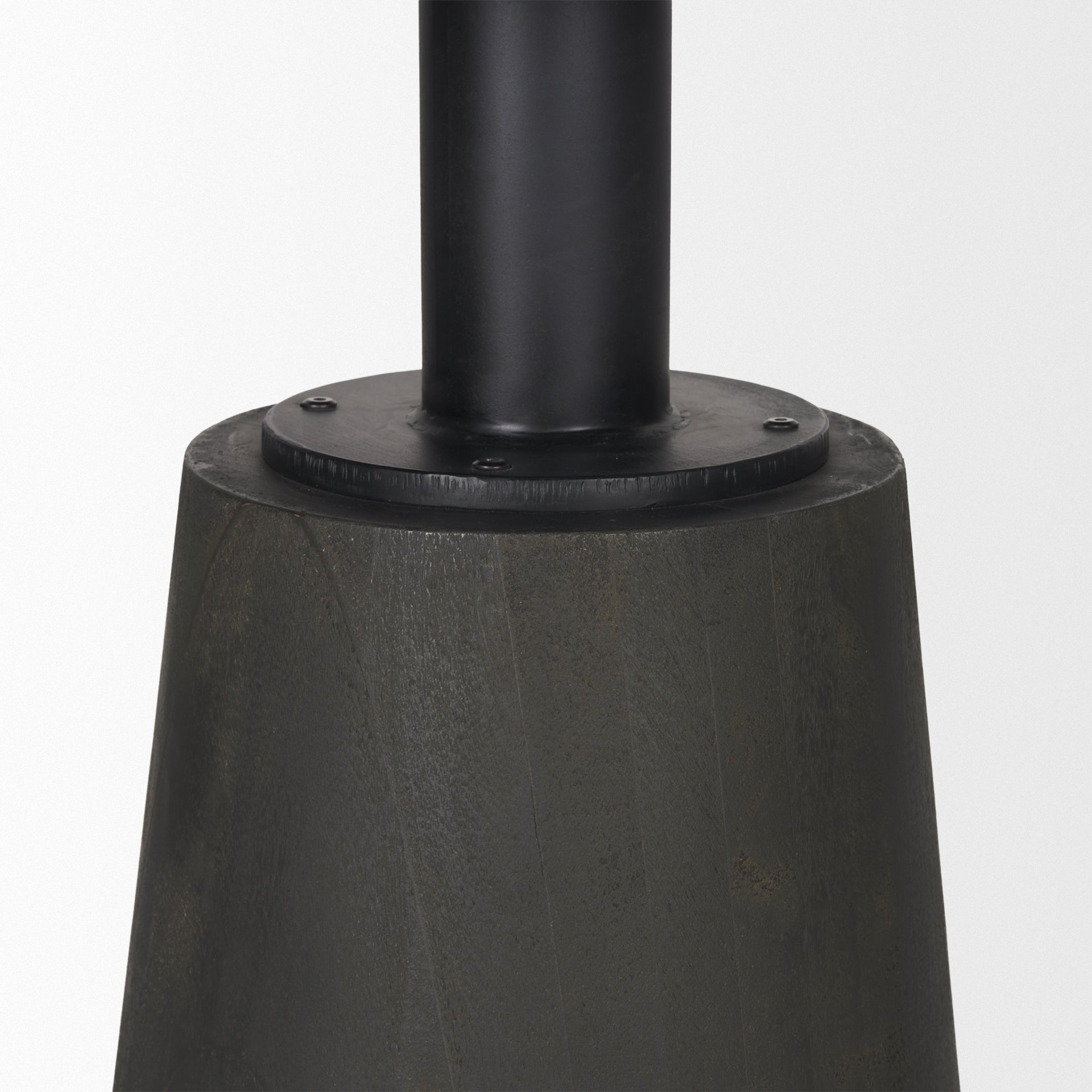 Maxwell 48L x 48W x 30H Round White Marble Top w/ Black Metal and Wood Pedestal Base Dining Table - Central Designs