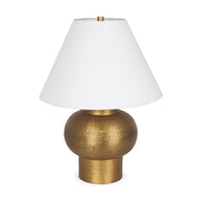 Salaah Antique Gold Brushed Metal w/ Cream Shade Table Lamp