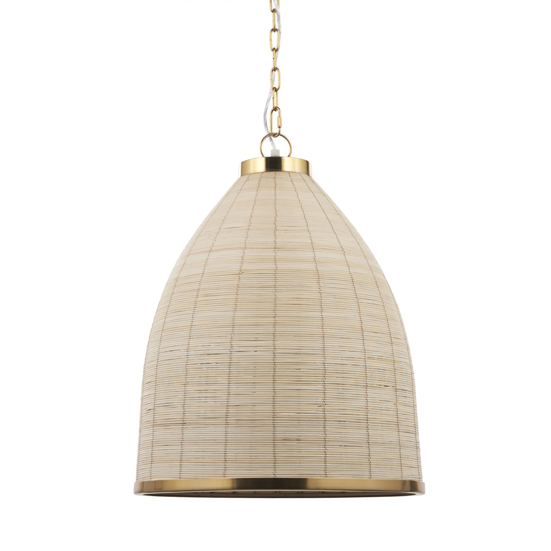 Saliha Cane w/ Brass Metal Pendant Light - Central Designs