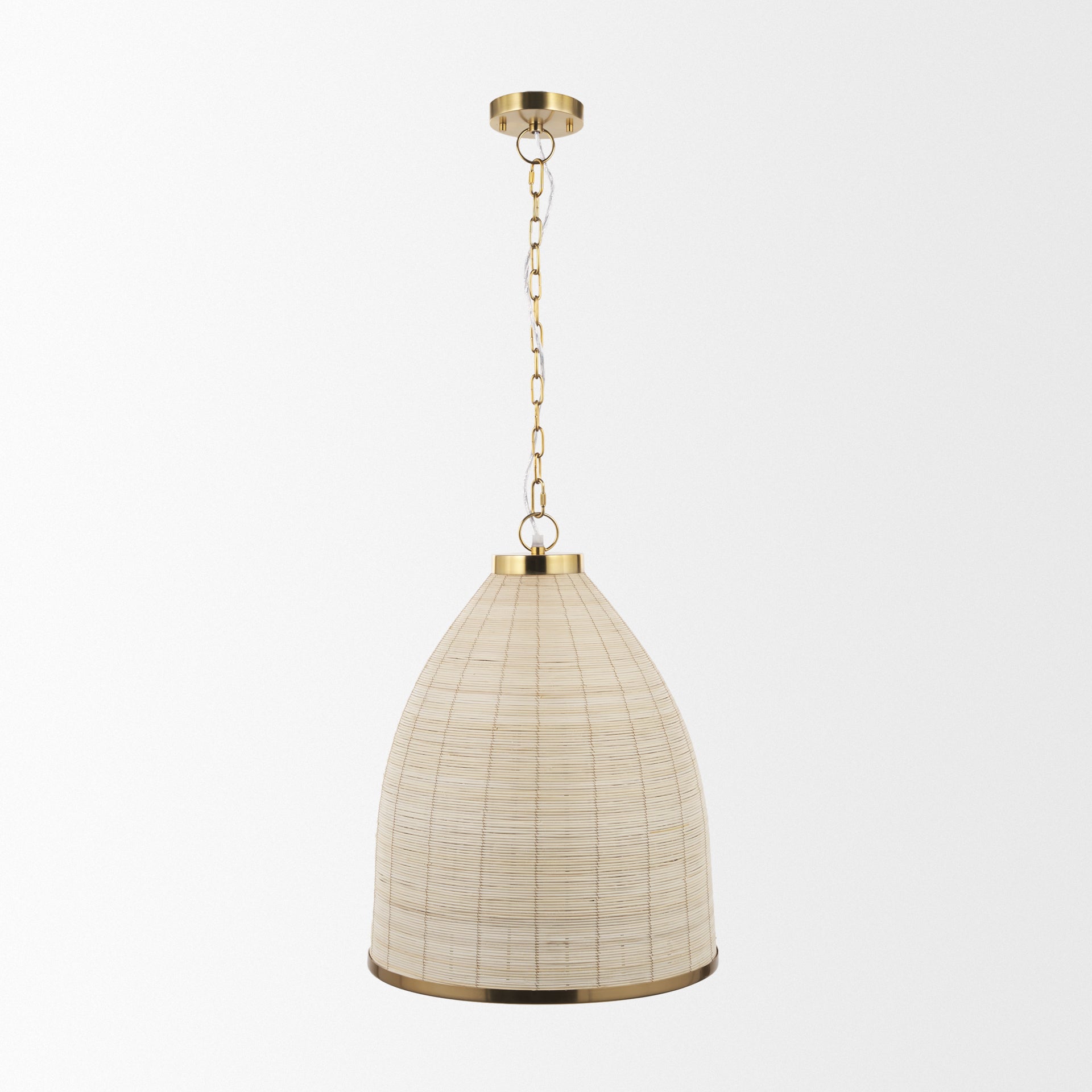 Saliha Cane w/ Brass Metal Pendant Light - Central Designs