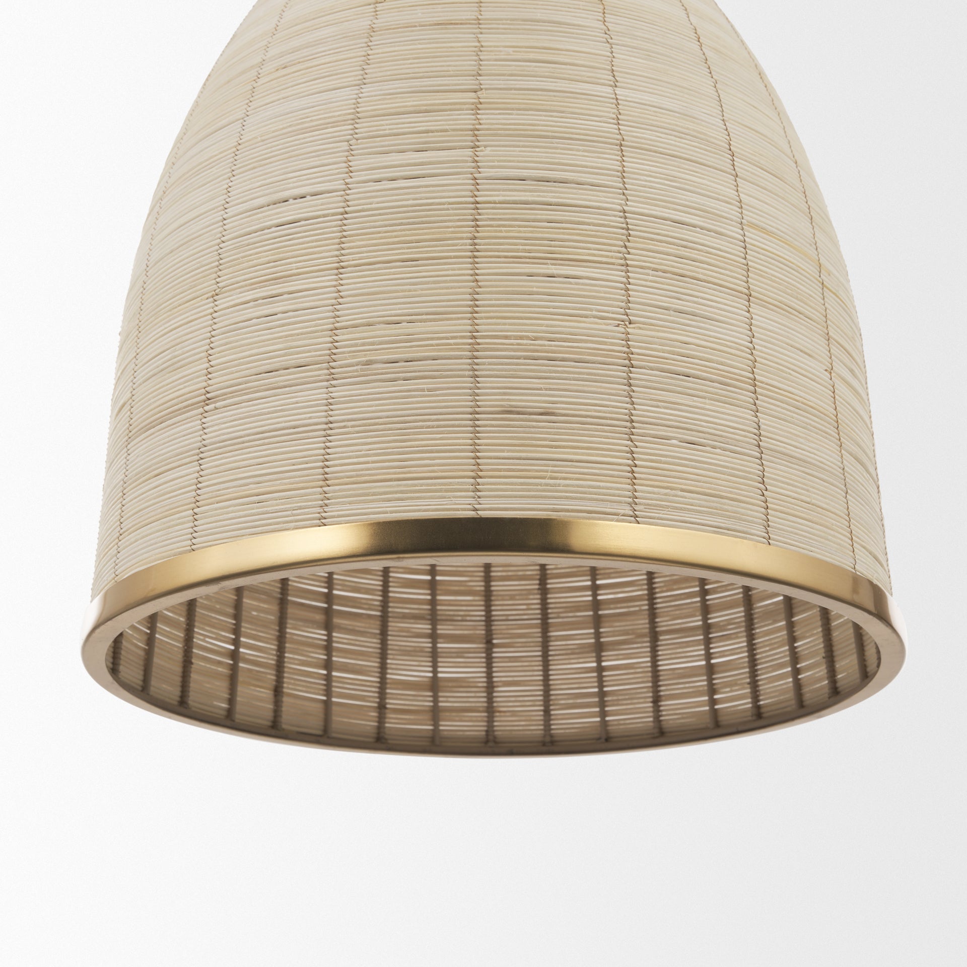 Saliha Cane w/ Brass Metal Pendant Light - Central Designs