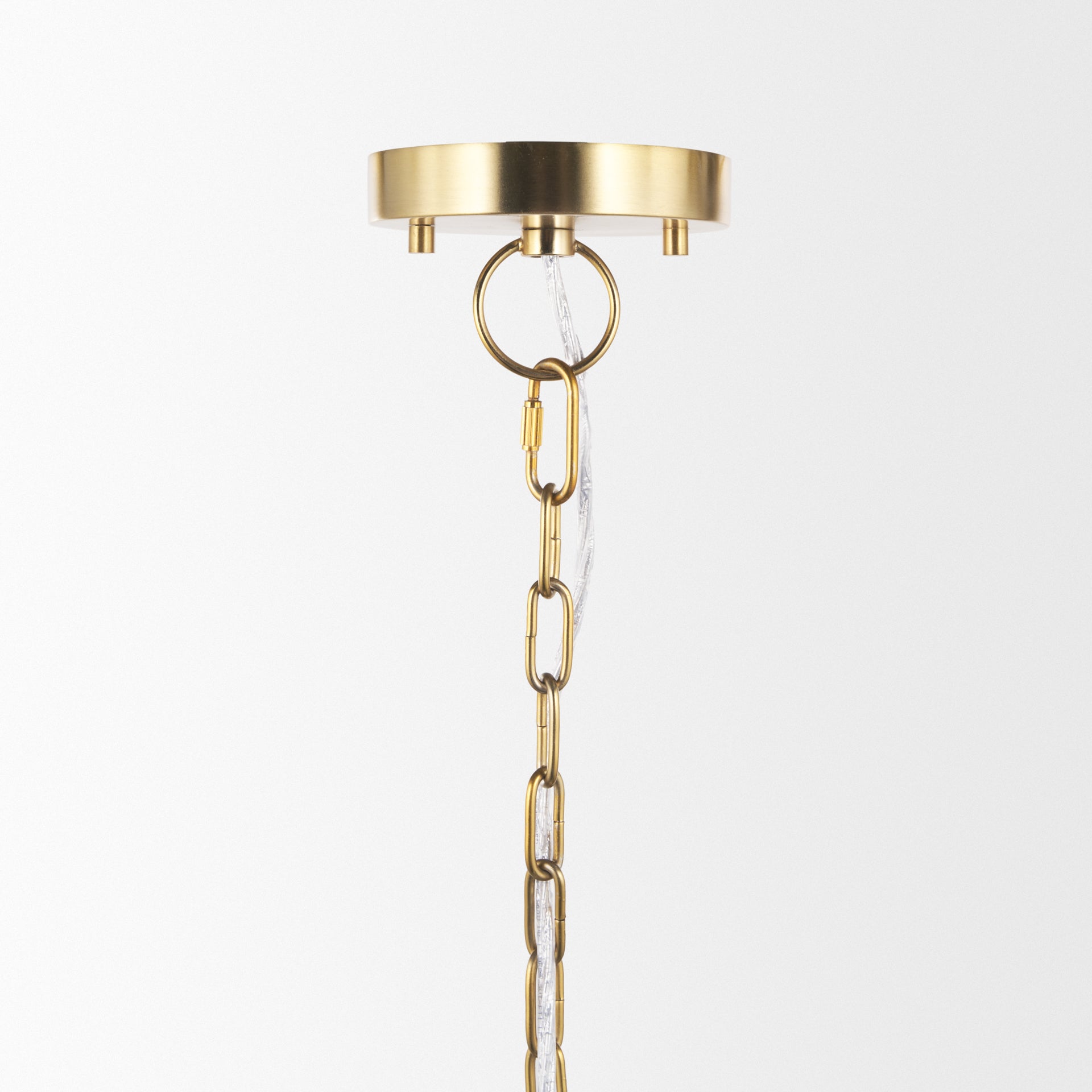 Sadah Tall Clear Blown Glass w/ Gold Metal Pendant Light - Central Designs