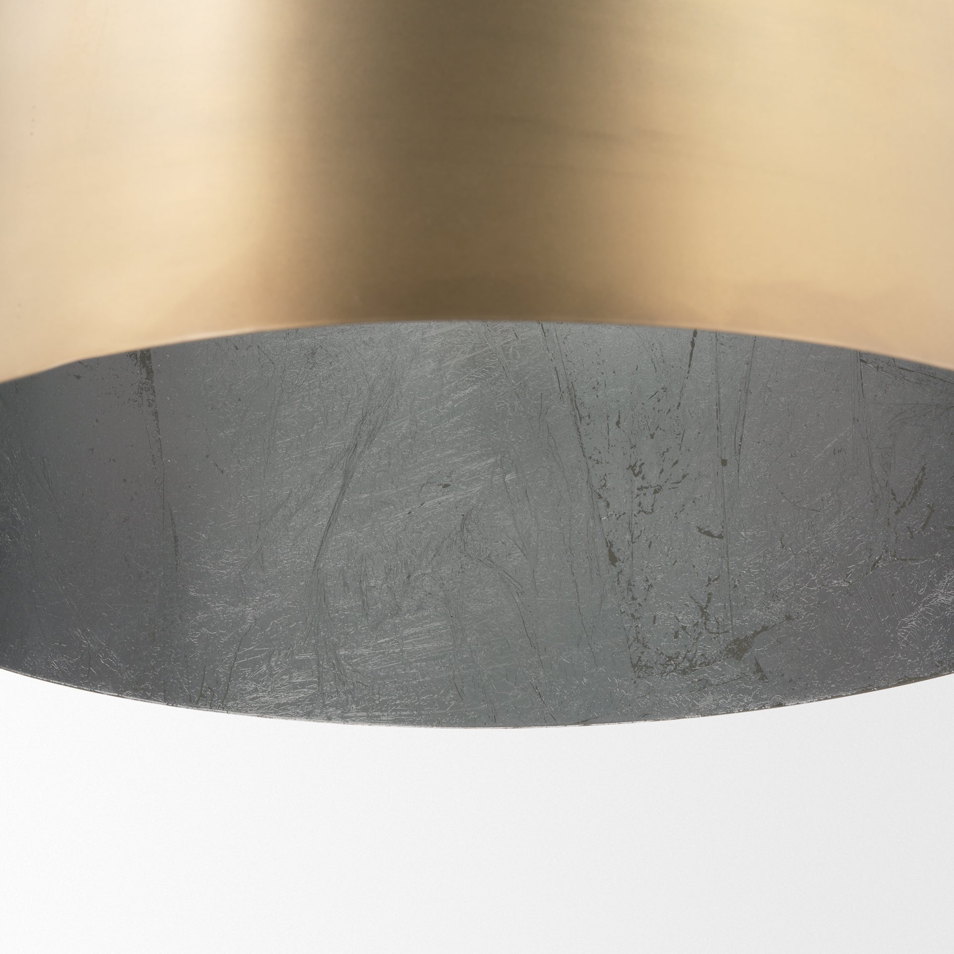 Sanne Antiqued Gold Metal w/ Silver Foil Large Pendant Light - Central Designs