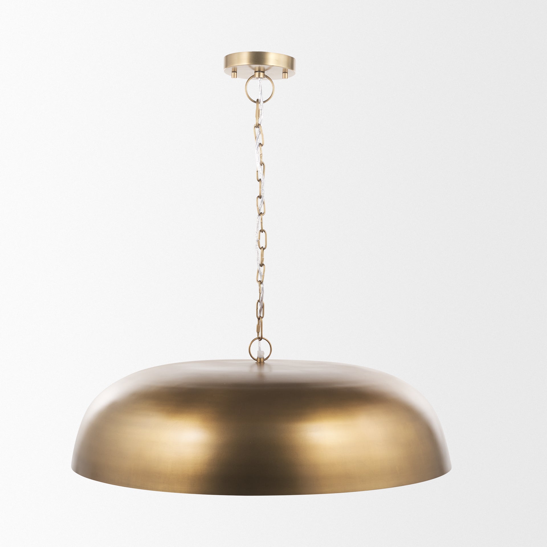 Sanne Antiqued Gold Metal w/ Silver Foil Wide Pendant Light - Central Designs