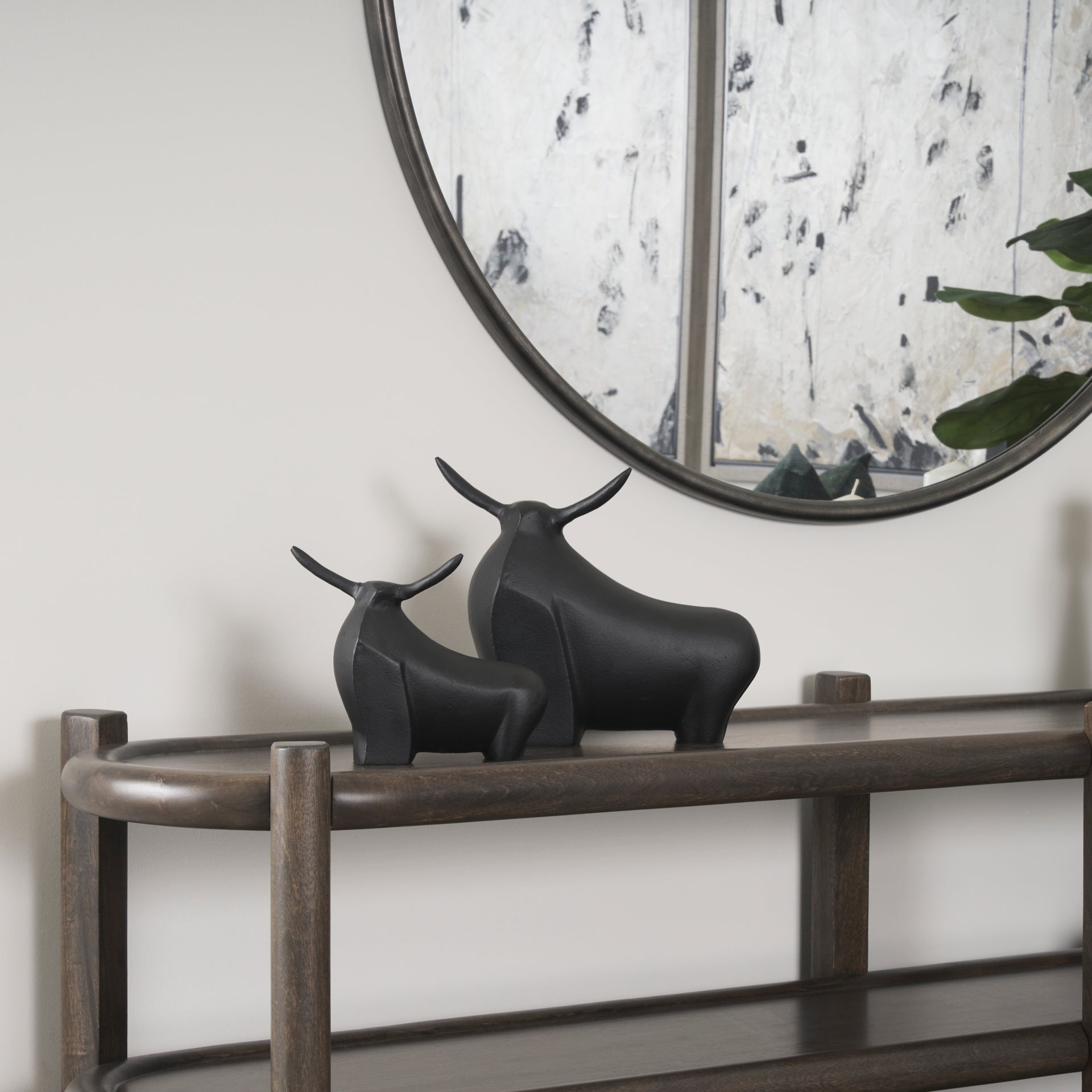 Radu Large Matte Black Metal Bull Decorative Object - Central Designs