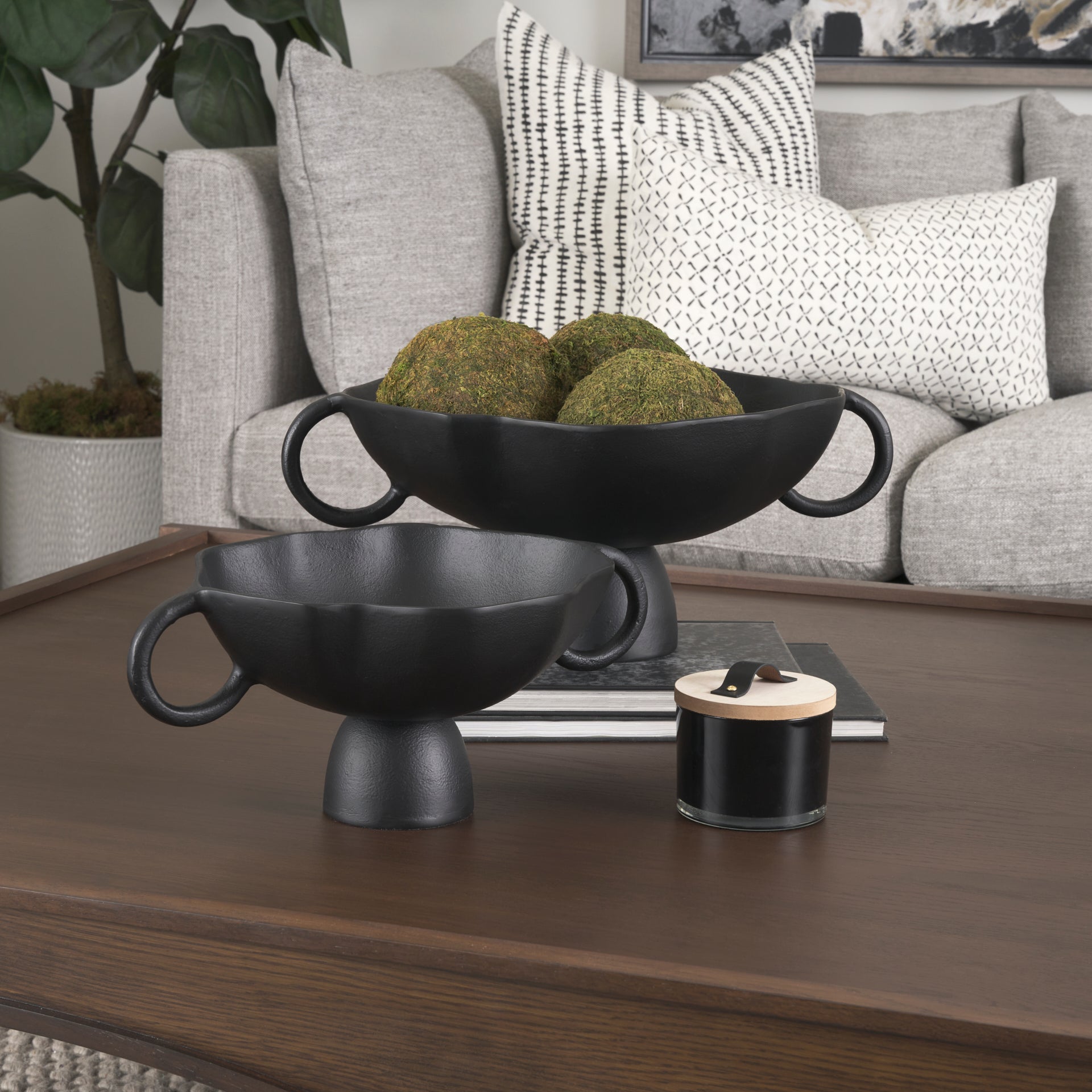 Radka Small Matte Black Metal Decorative Bowl - Central Designs
