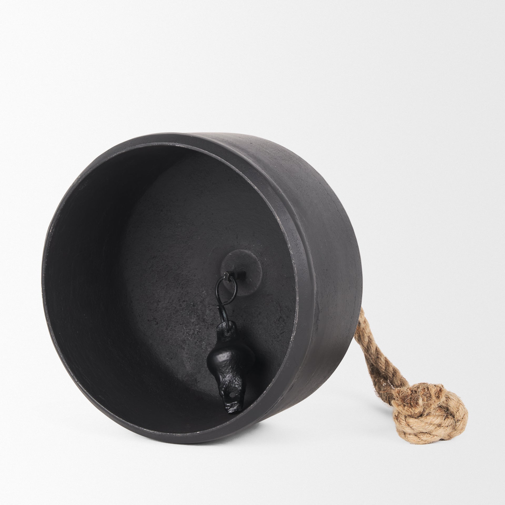 Quincy Large Matte Black Metal Decorative Bell Object - Central Designs