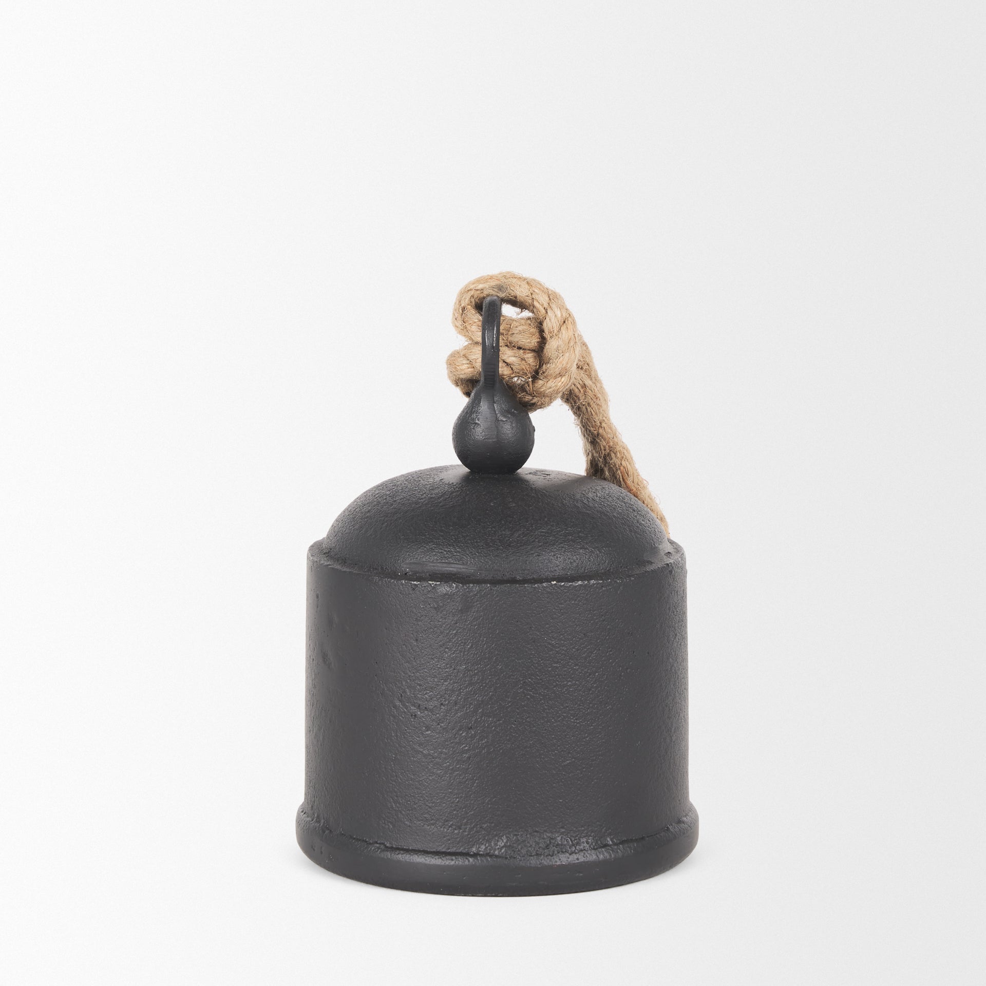 Quincy Medium Matte Black Metal Decorative Bell Object - Central Designs