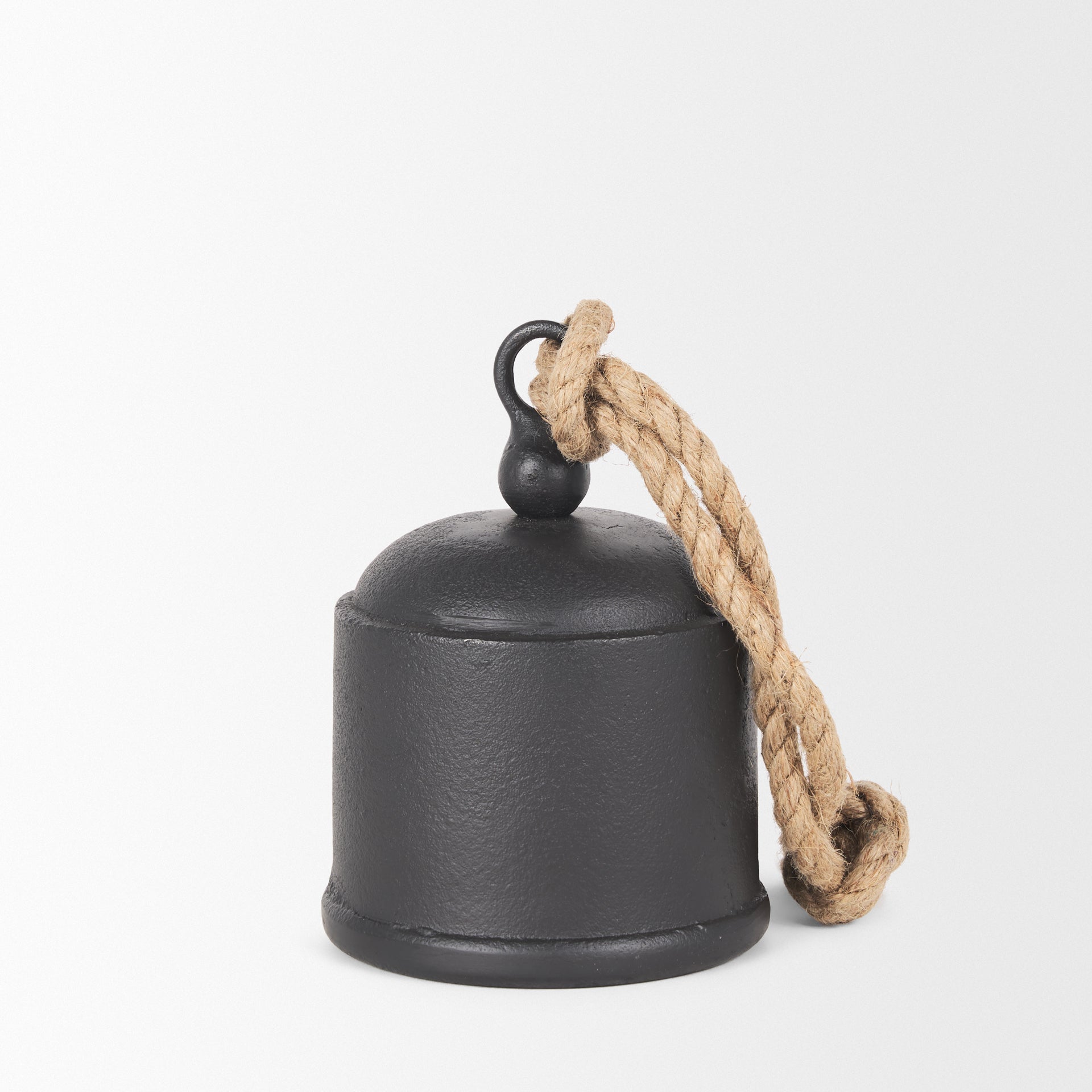 Quincy Medium Matte Black Metal Decorative Bell Object - Central Designs