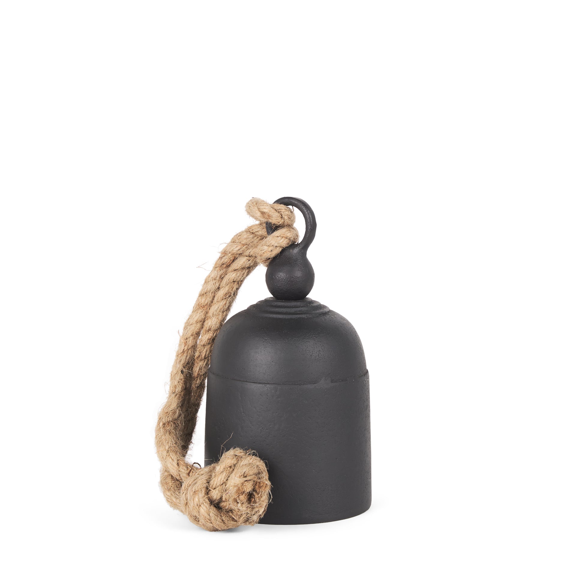 Quincy Small Matte Black Metal Decorative Bell Object - Central Designs