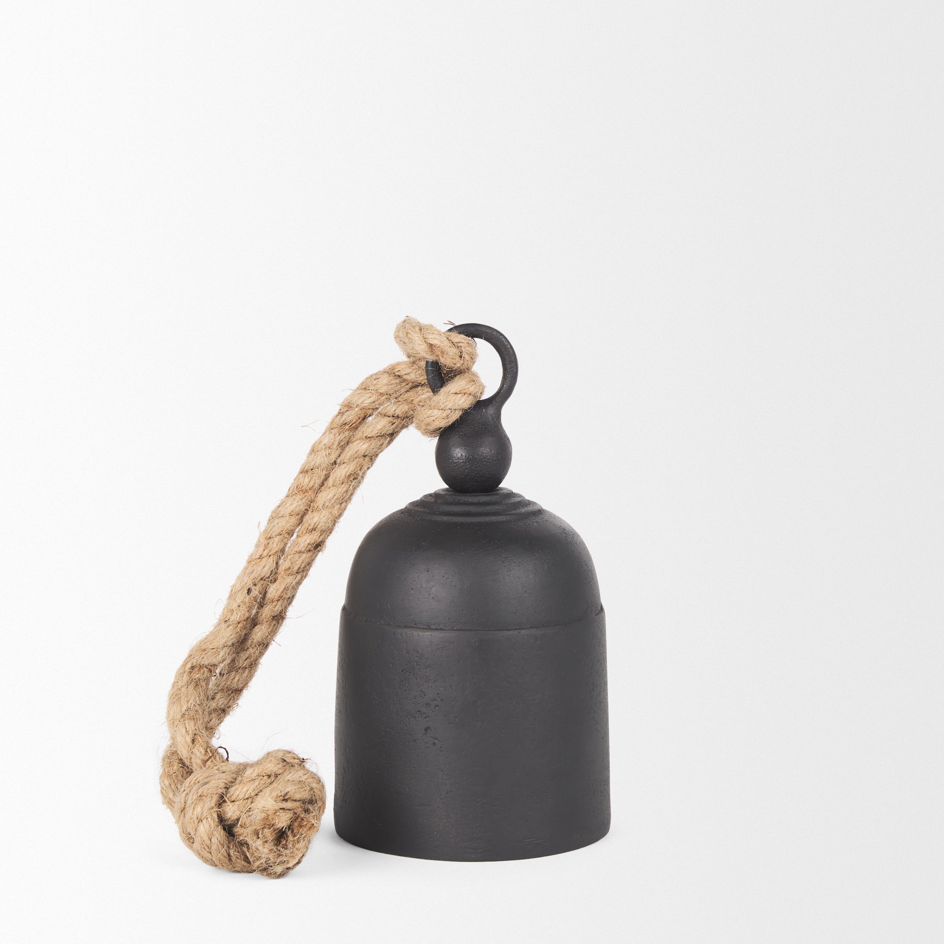 Quincy Small Matte Black Metal Decorative Bell Object - Central Designs
