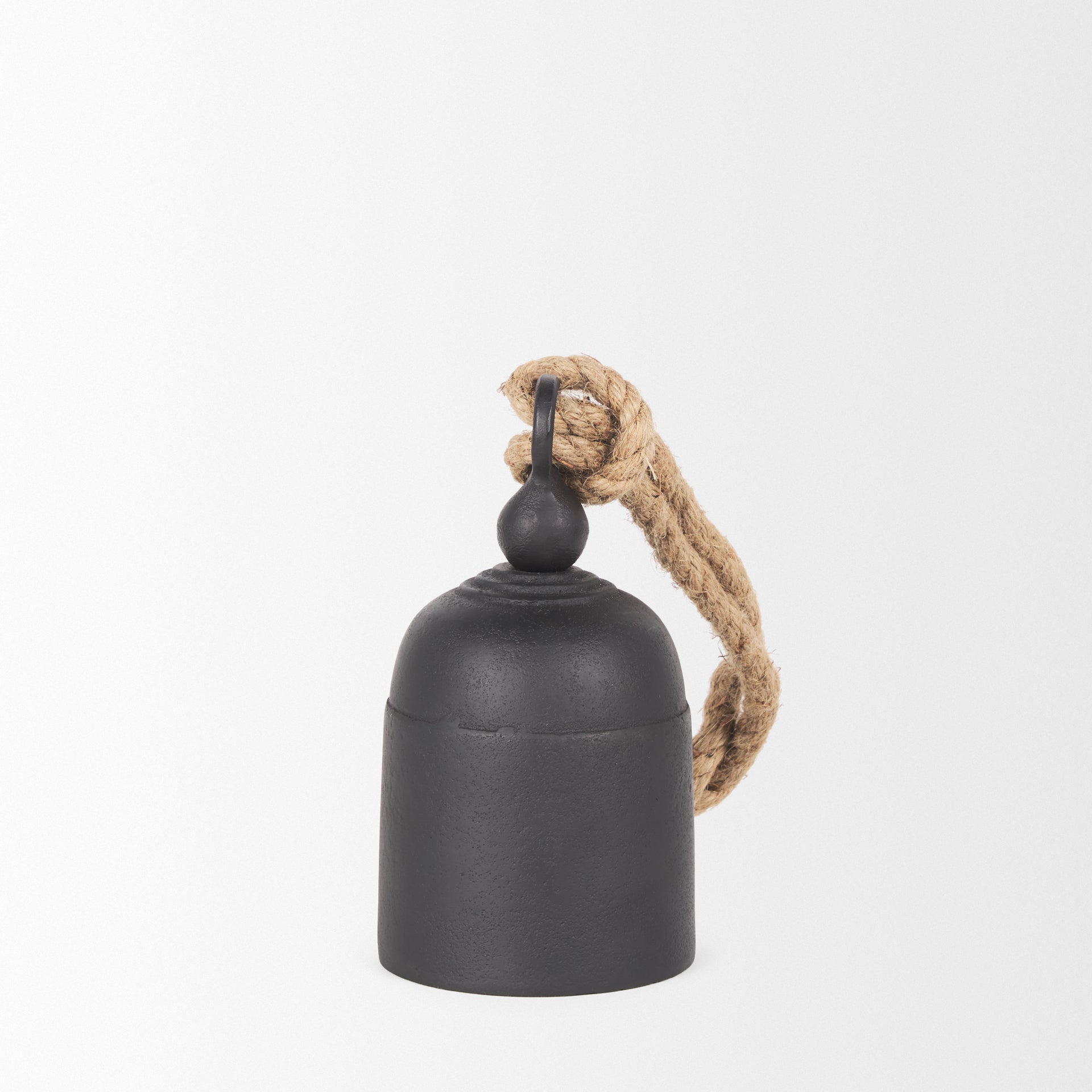 Quincy Small Matte Black Metal Decorative Bell Object - Central Designs