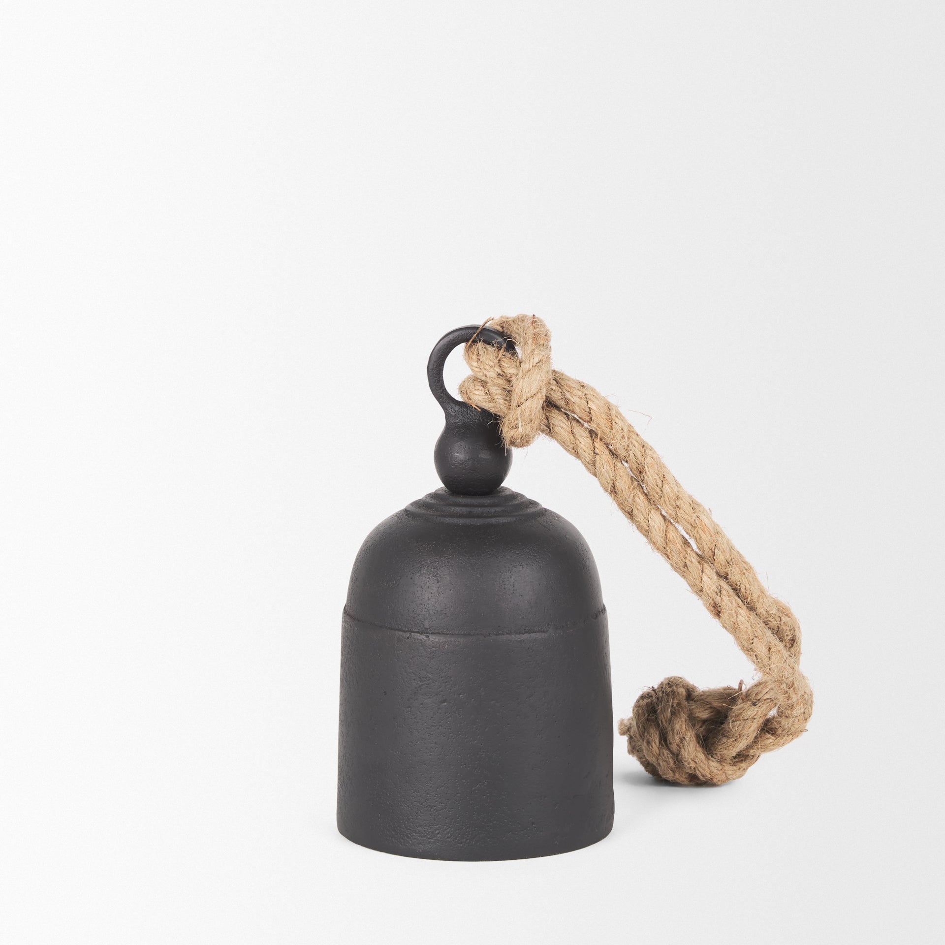 Quincy Small Matte Black Metal Decorative Bell Object - Central Designs