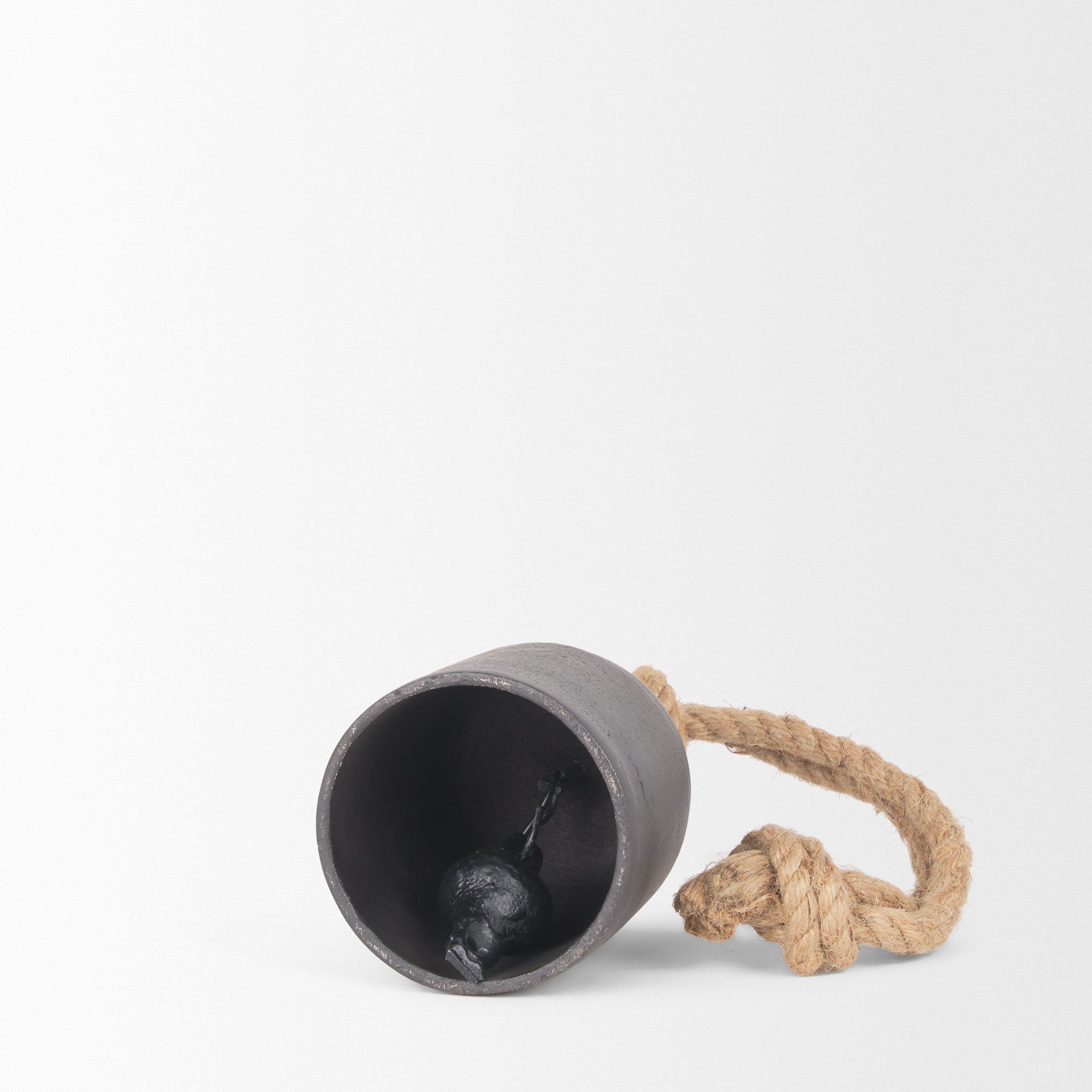 Quincy Small Matte Black Metal Decorative Bell Object - Central Designs
