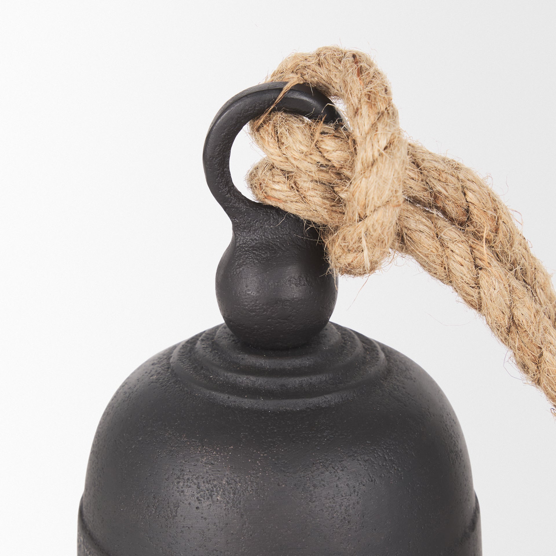 Quincy Small Matte Black Metal Decorative Bell Object - Central Designs
