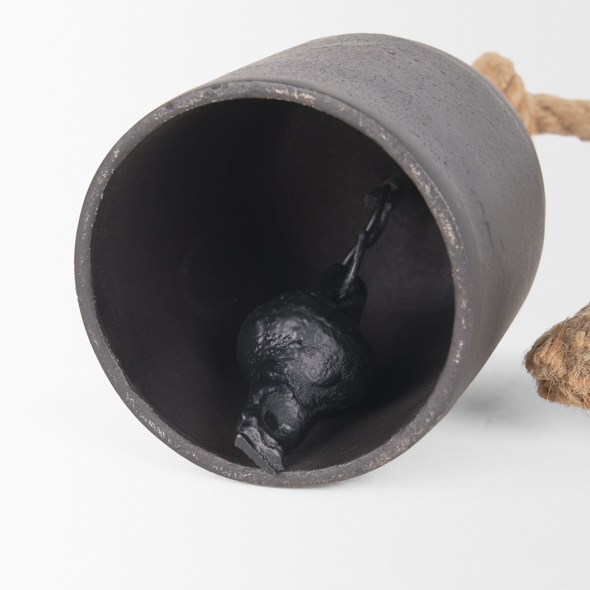 Quincy Small Matte Black Metal Decorative Bell Object - Central Designs