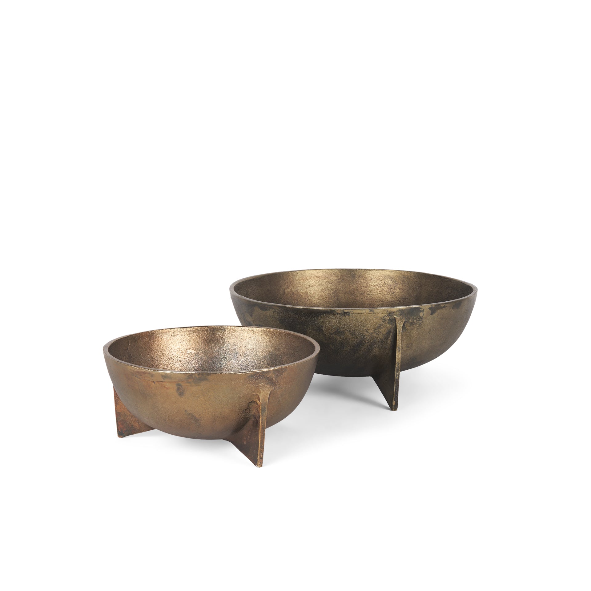 Quita Large Gold Metal Decorative Bowls (Set of 2) - Central Designs