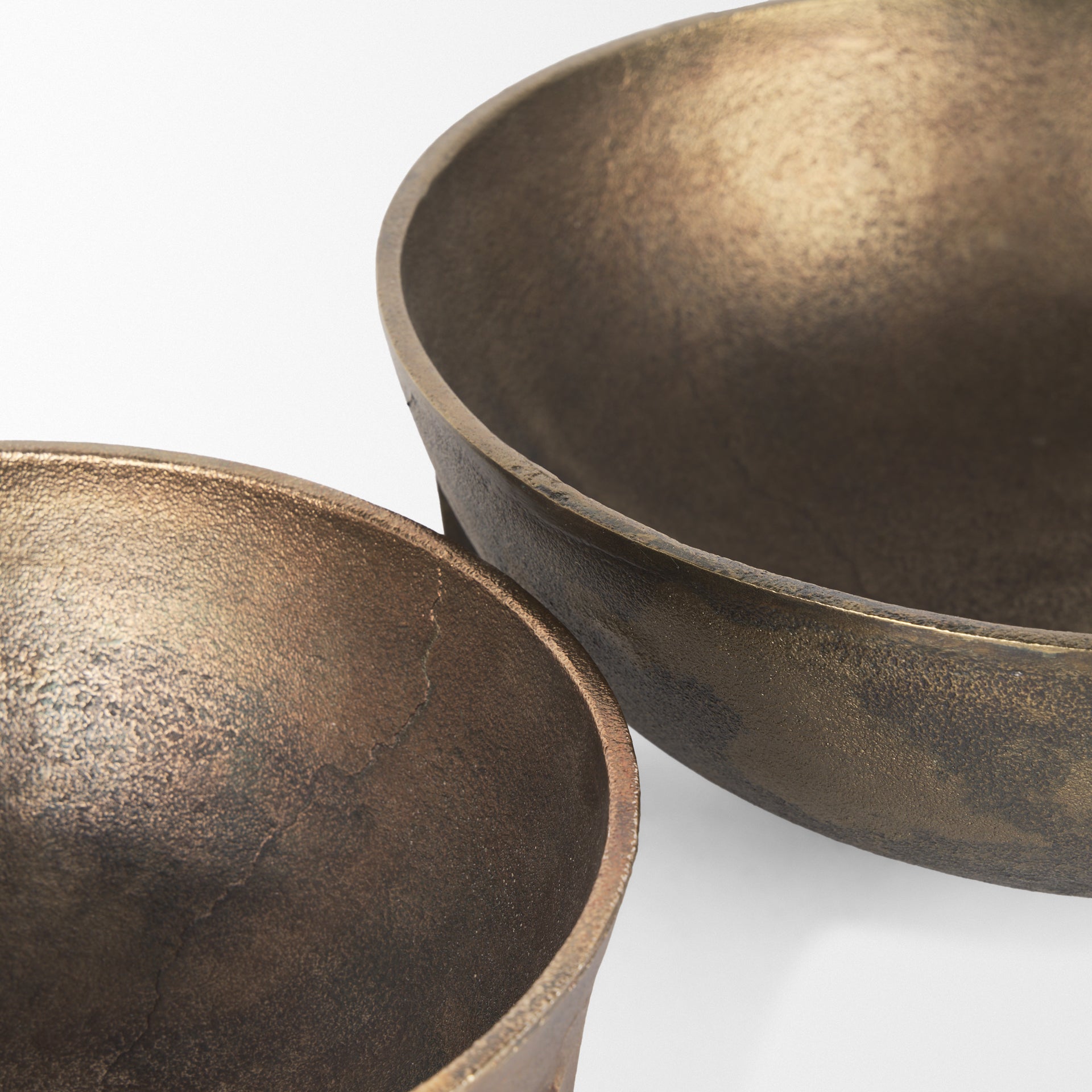 Quita Large Gold Metal Decorative Bowls (Set of 2) - Central Designs