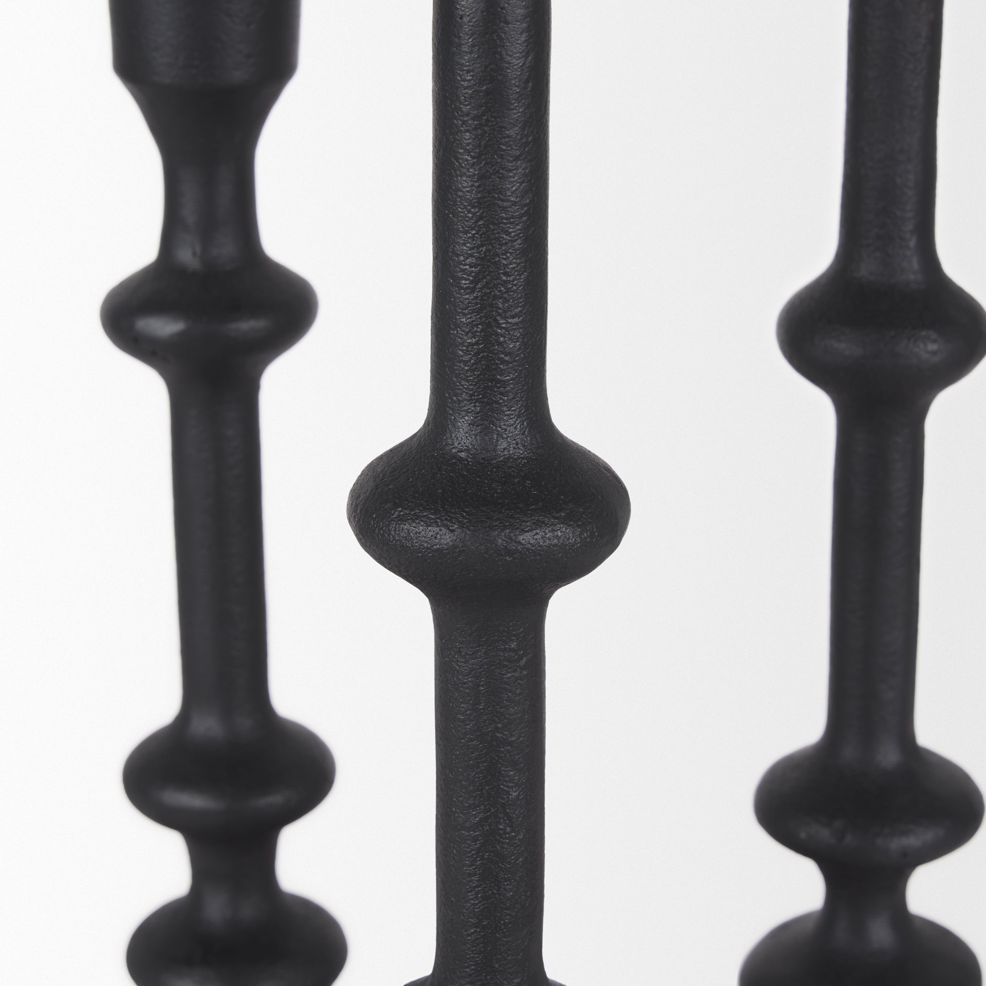 Paolo Matte Black Metal Candle Holder (Set of 3) - Central Designs