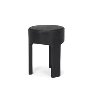 Riya Solid Black Wooden Stool - Central Designs