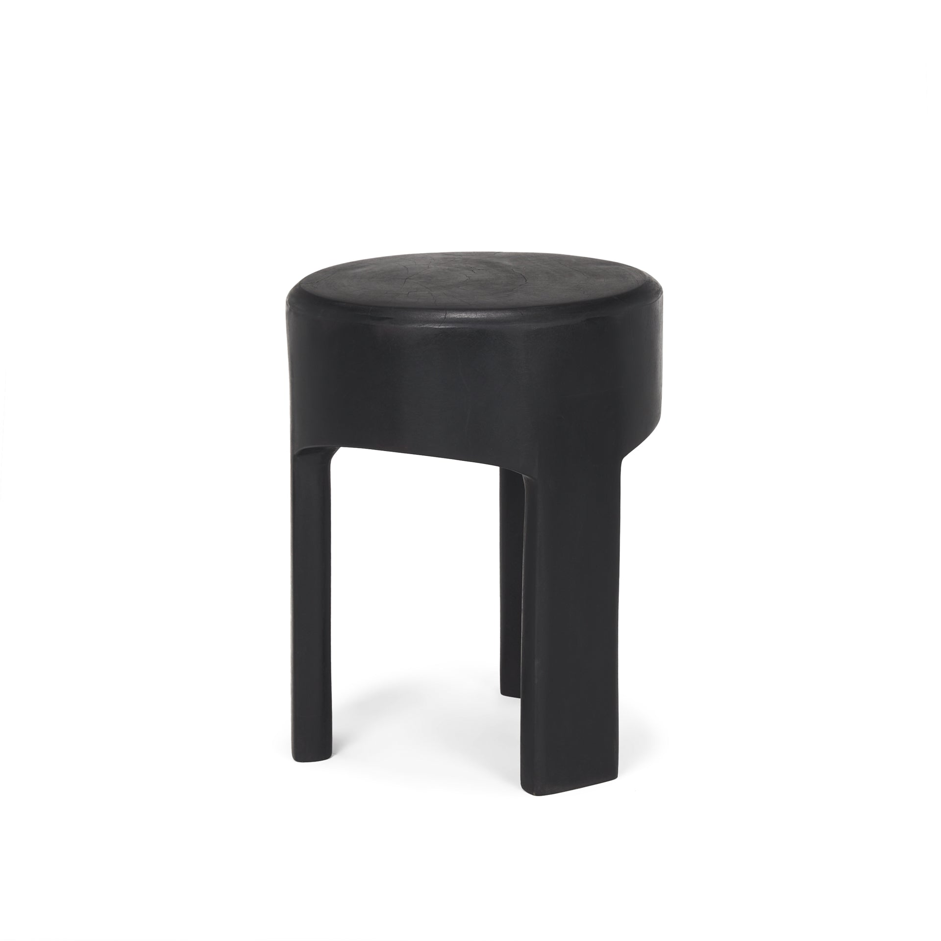Riya Solid Black Wooden Stool - Central Designs