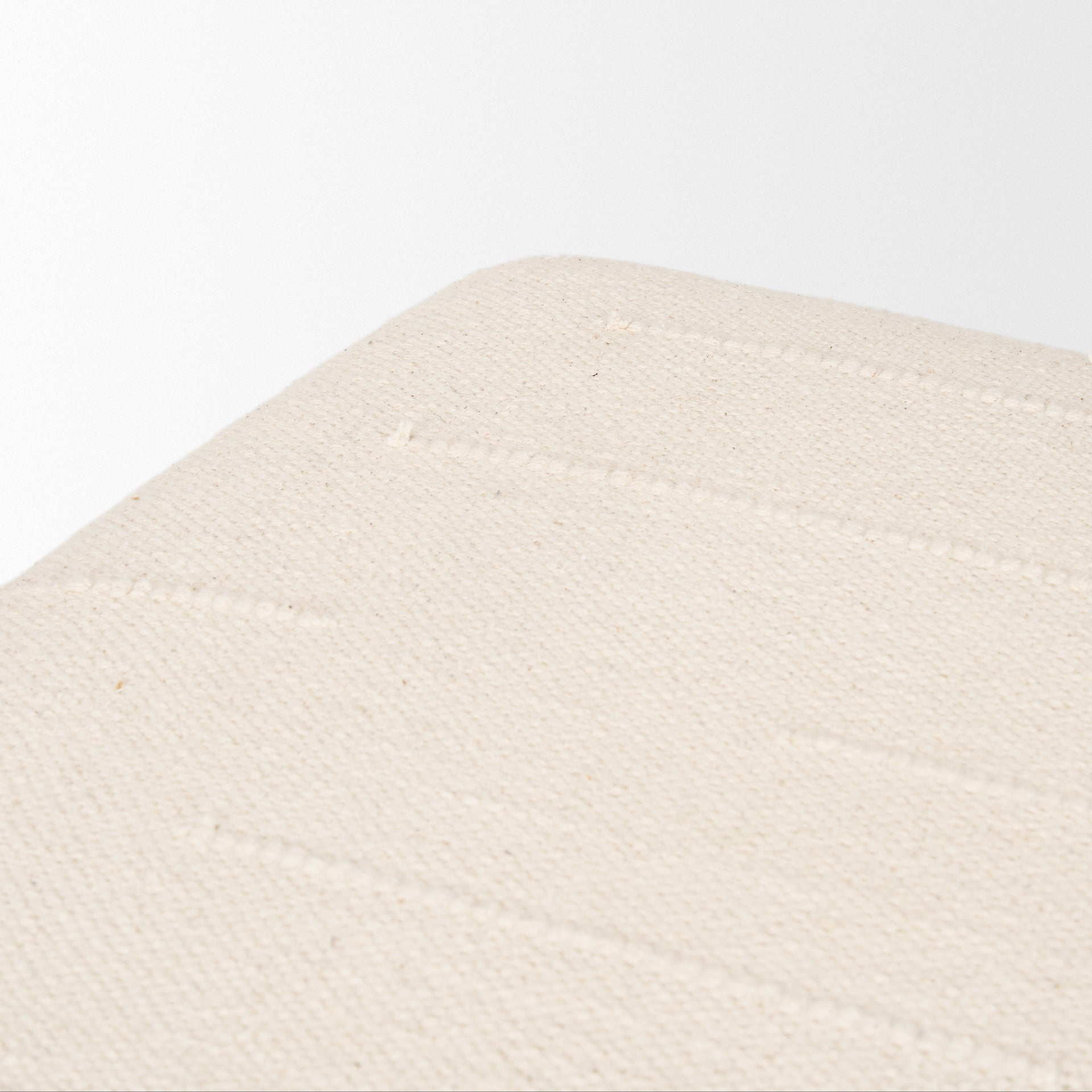 Shae Brown Wood w/ Oatmeal Fabric Ottoman - Central Designs