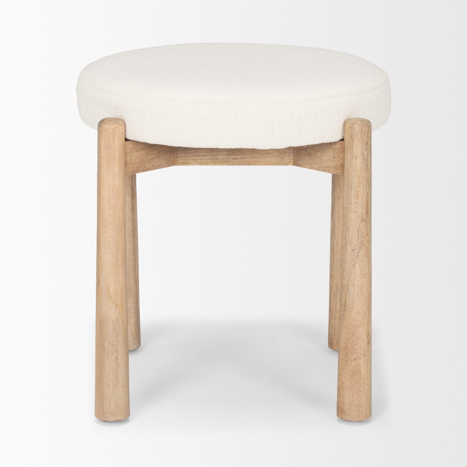 Shaiden Brown Wood w/ Cream Fabric Stool - Central Designs