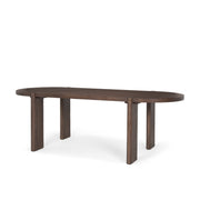 Sohan Dark Elm Wood Oval Dining Table - Central Designs