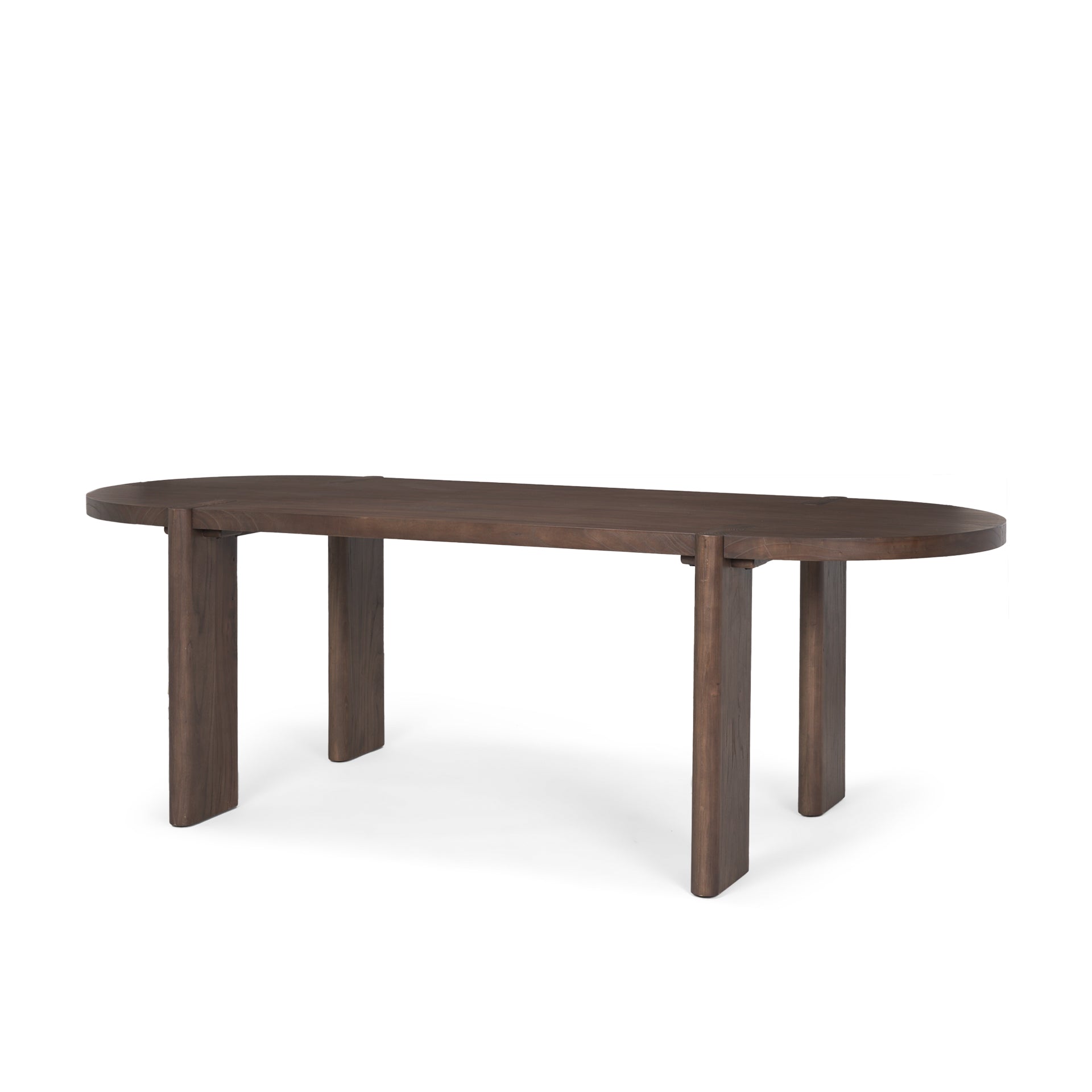 Sohan Dark Elm Wood Oval Dining Table - Central Designs