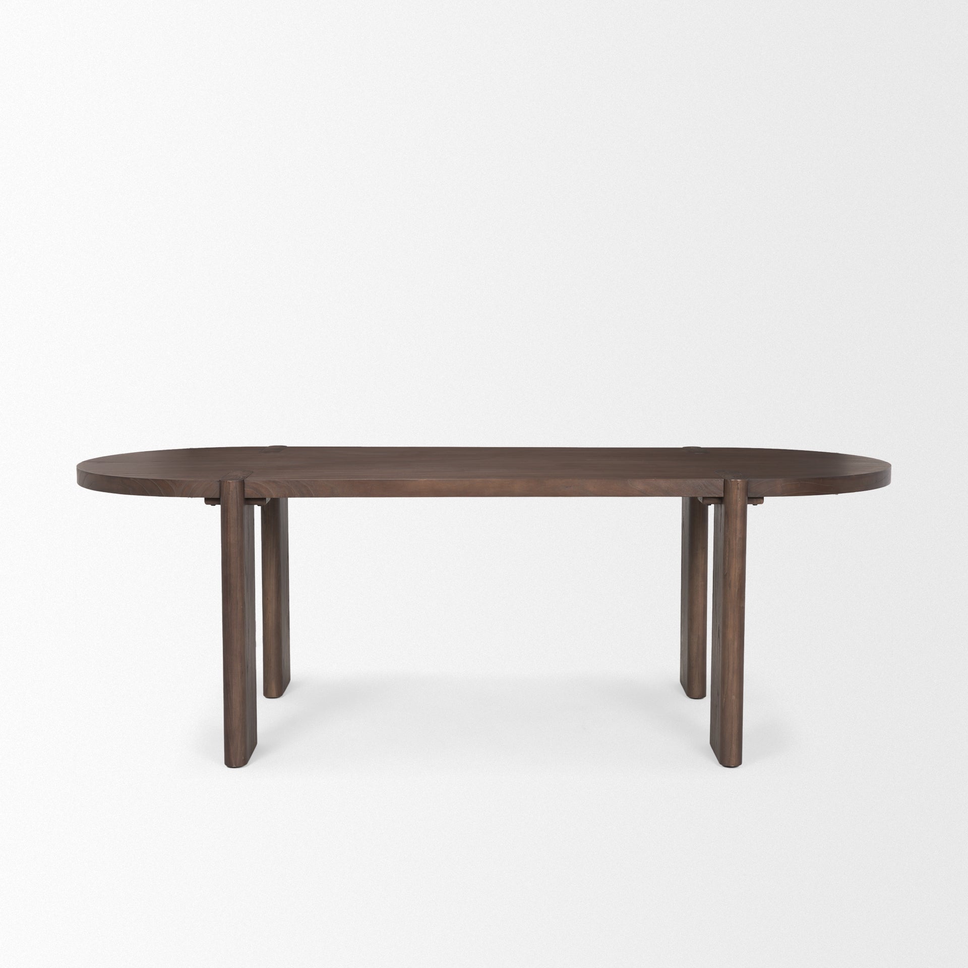 Sohan Dark Elm Wood Oval Dining Table - Central Designs