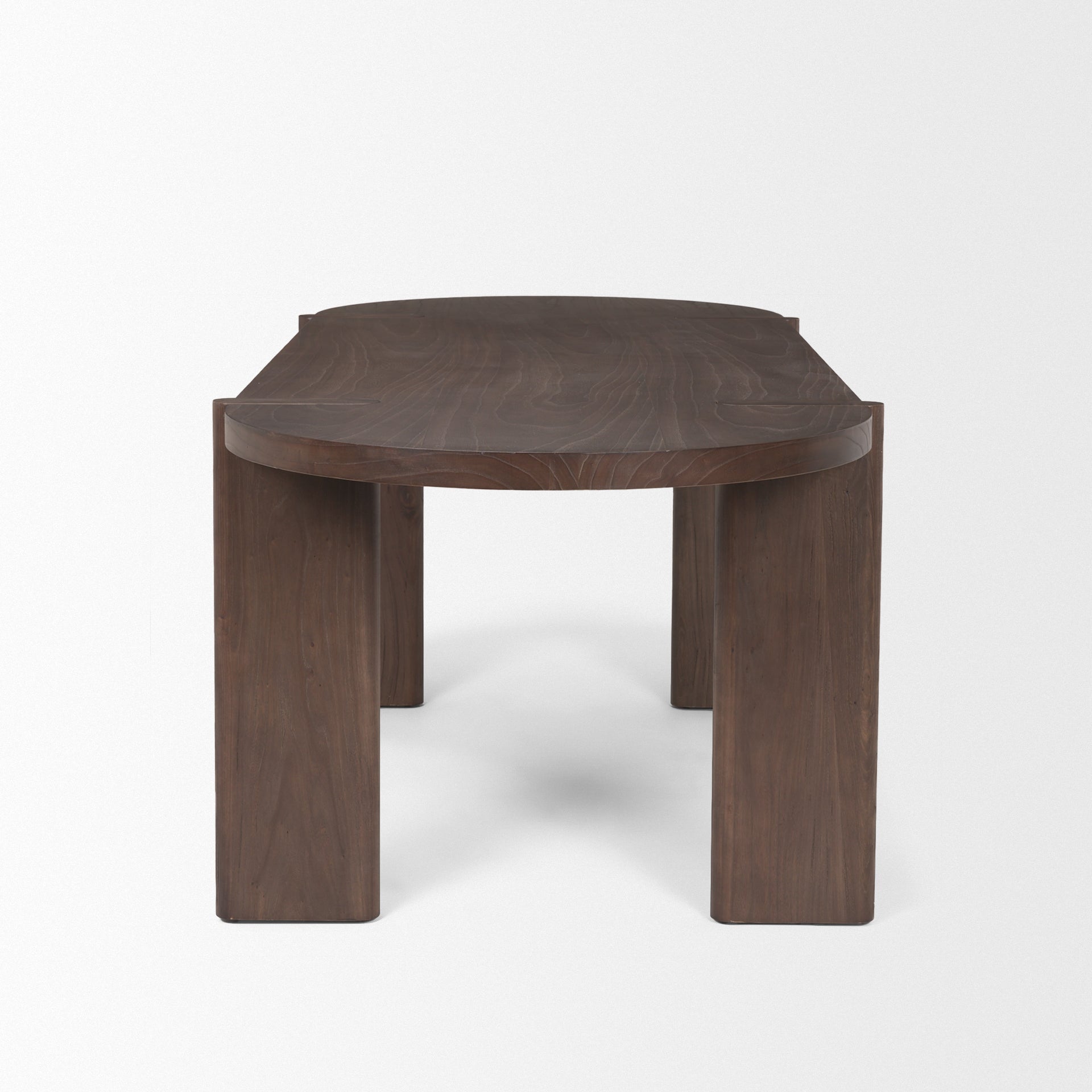 Sohan Dark Elm Wood Oval Dining Table - Central Designs