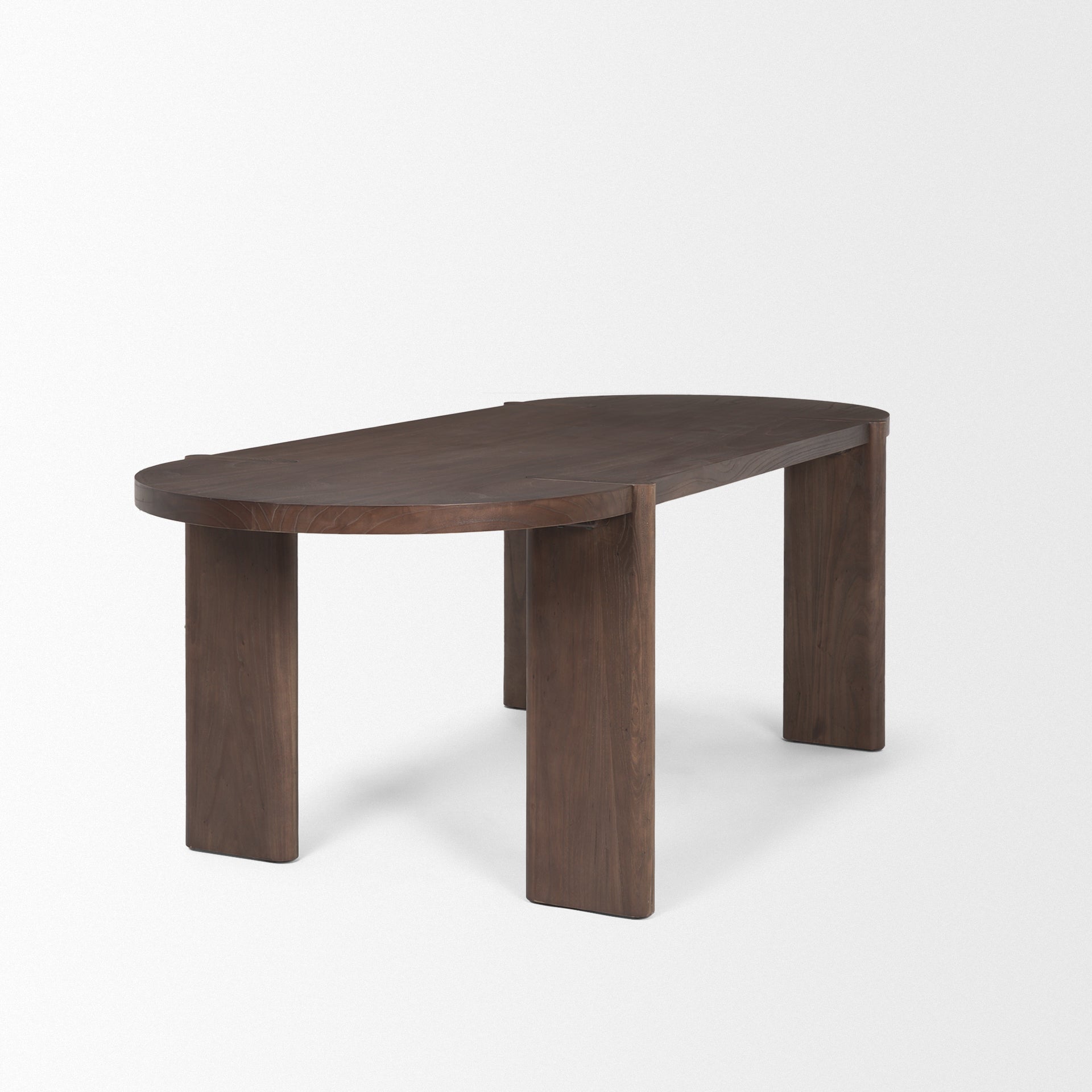 Sohan Dark Elm Wood Oval Dining Table - Central Designs