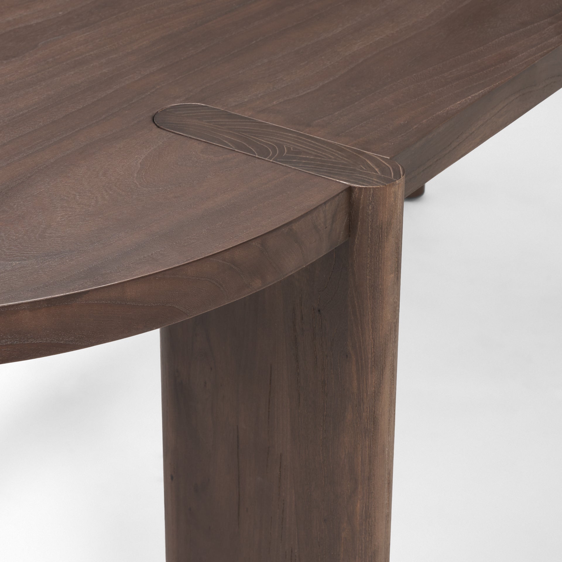 Sohan Dark Elm Wood Oval Dining Table - Central Designs