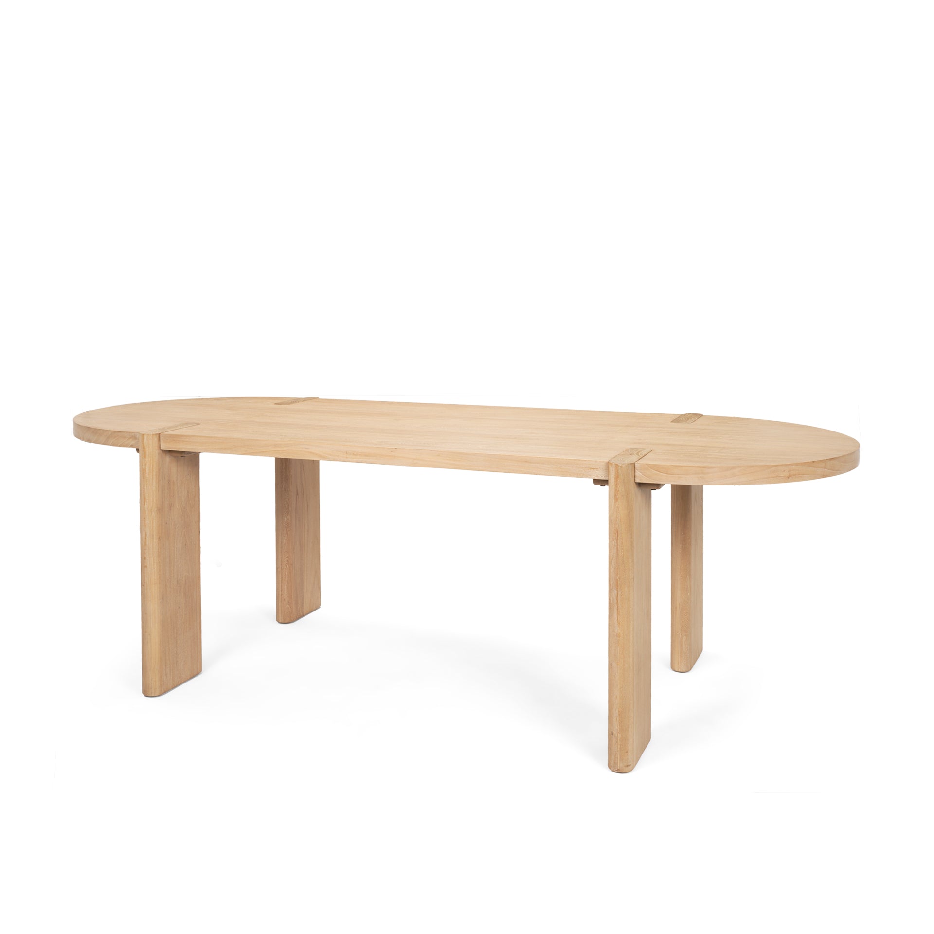 Sohan Light Brown Wood Oval Dining Table - Central Designs