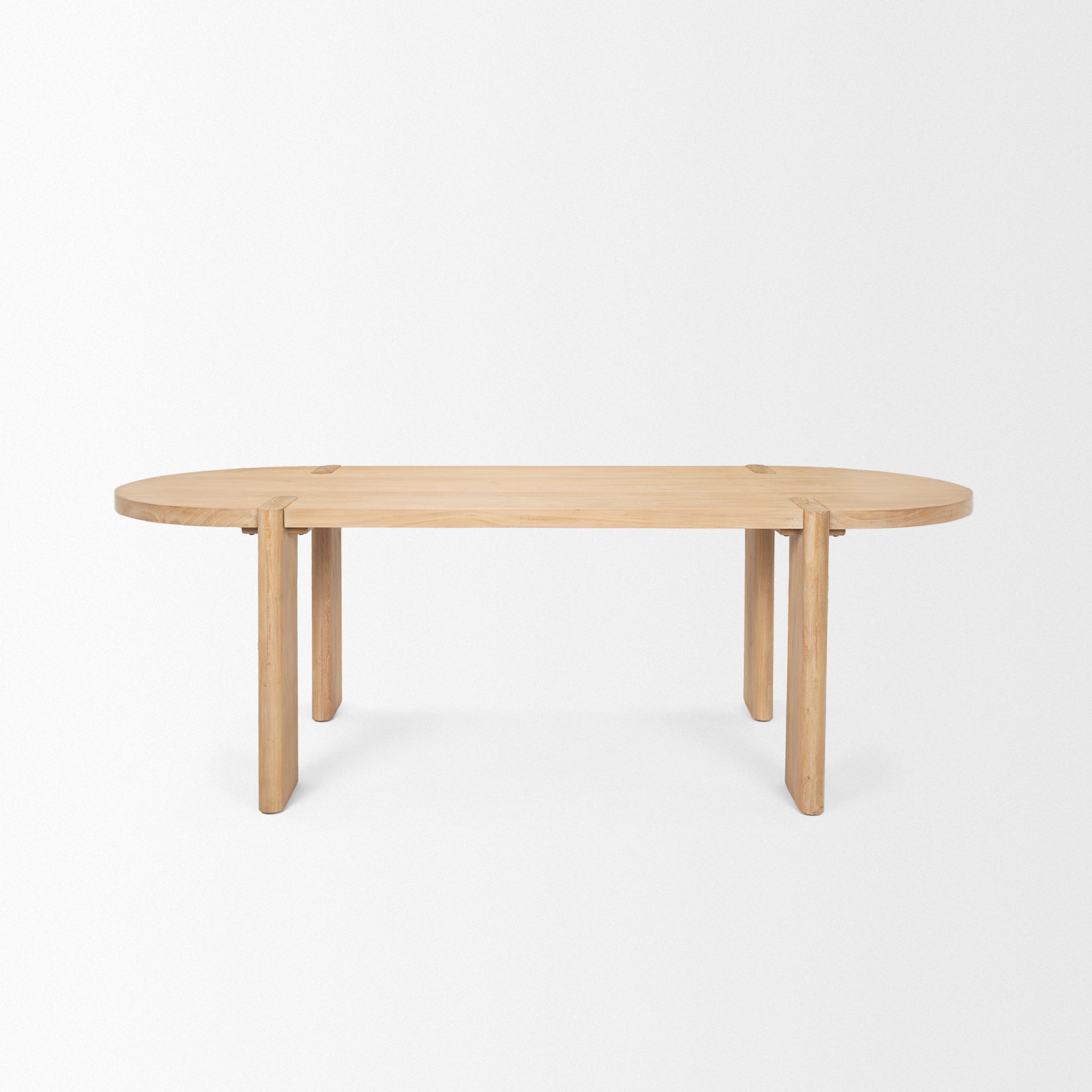 Sohan Light Brown Wood Oval Dining Table - Central Designs