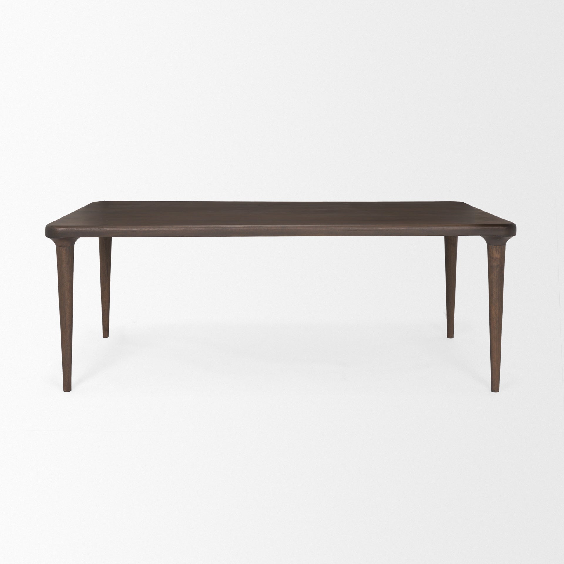 Suvan 84L Medium Dark Brown Rectangular Wood Dining Table - Central Designs