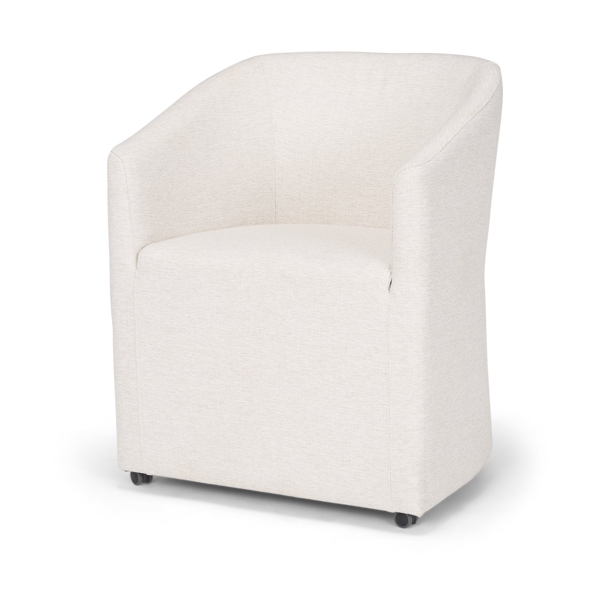 Sondra Oatmeal Performance Fabric Upholstered Club Dining Chair - Central Designs