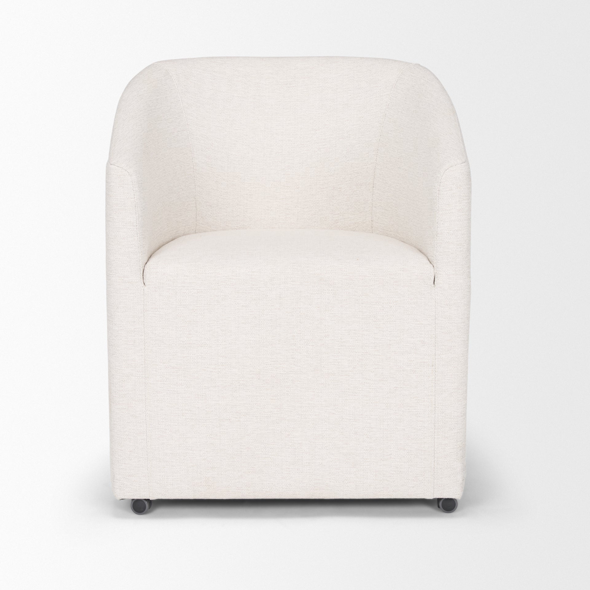 Sondra Oatmeal Performance Fabric Upholstered Club Dining Chair - Central Designs