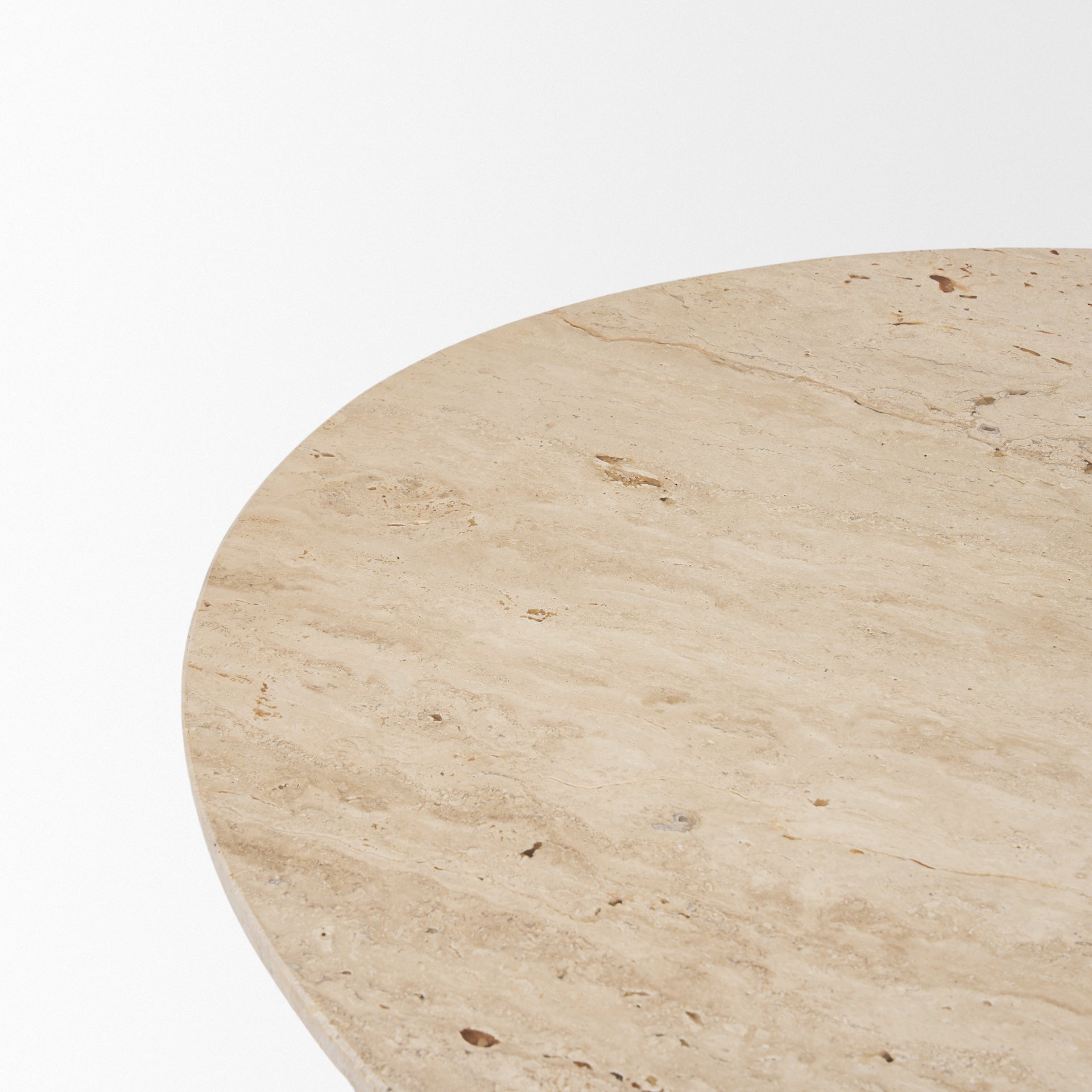 Syona Travertine + Mango Wood leg Oval Coffee table - Central Designs