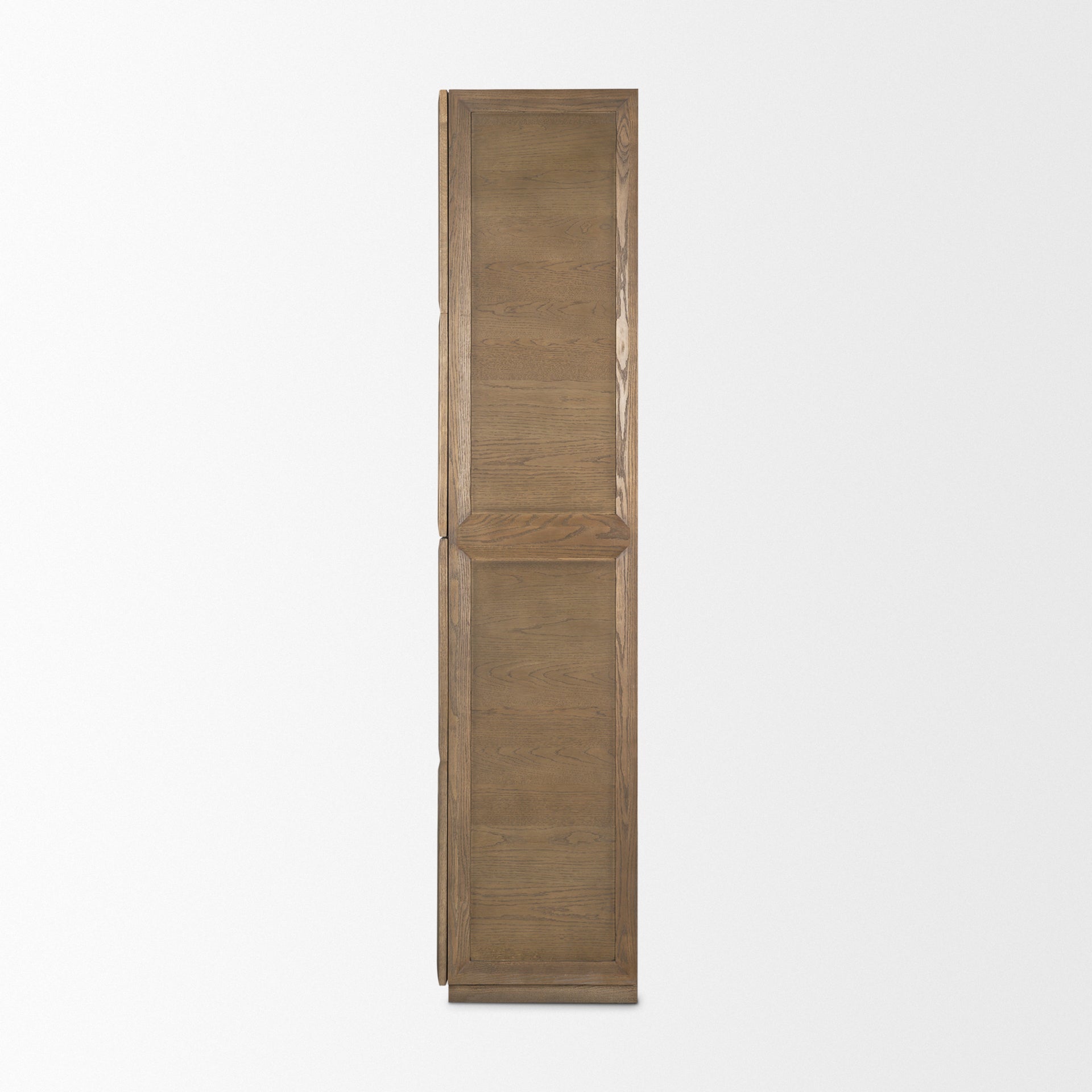 Sina Brown Oak Wood w/ Natural Rattan 2 Door Curio Cabinet - Central Designs