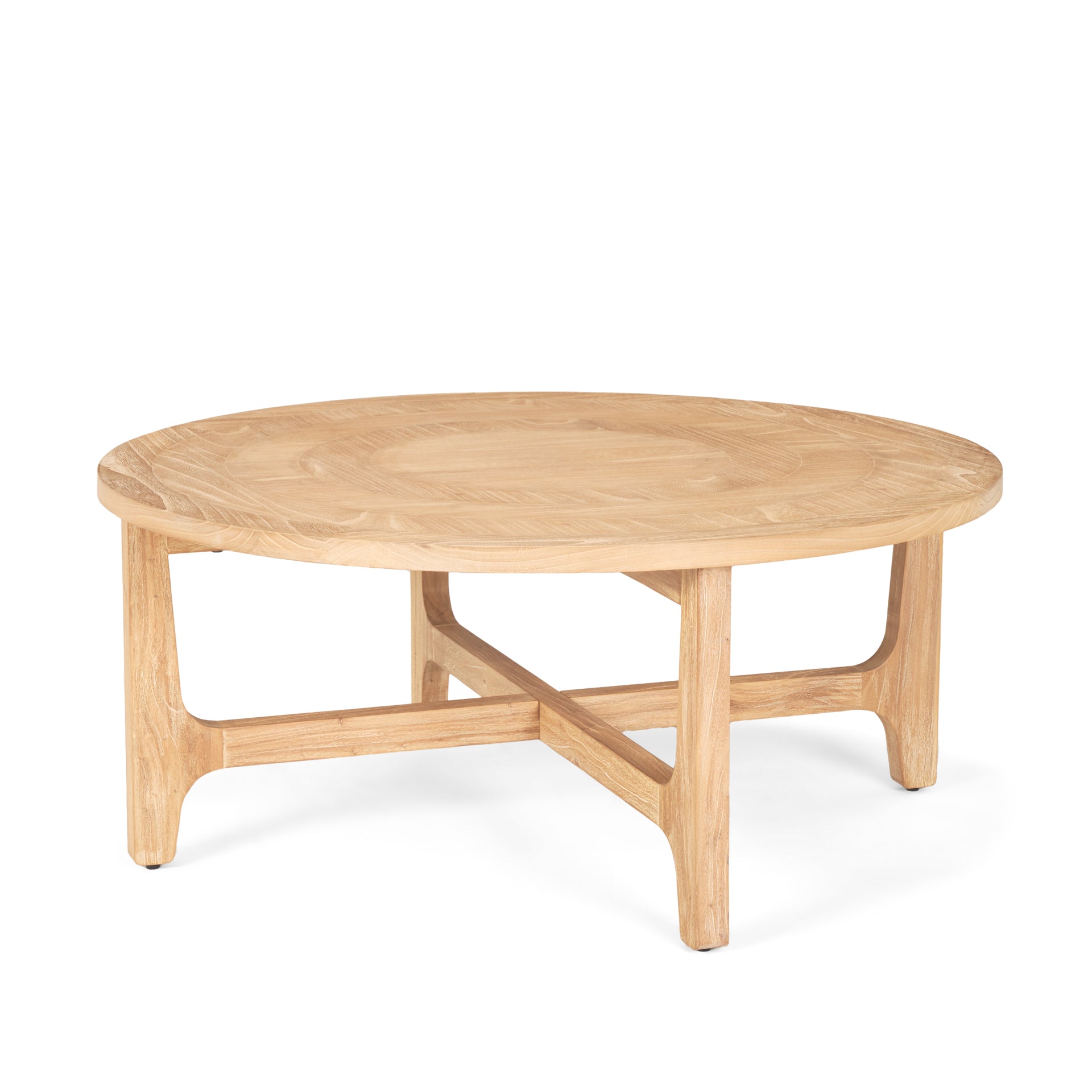 Taylin Light Brown Wood Round Coffee Table - Central Designs