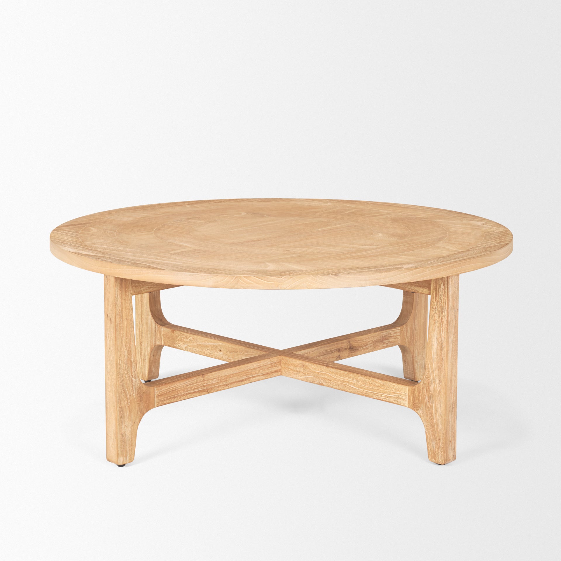 Taylin Light Brown Wood Round Coffee Table - Central Designs