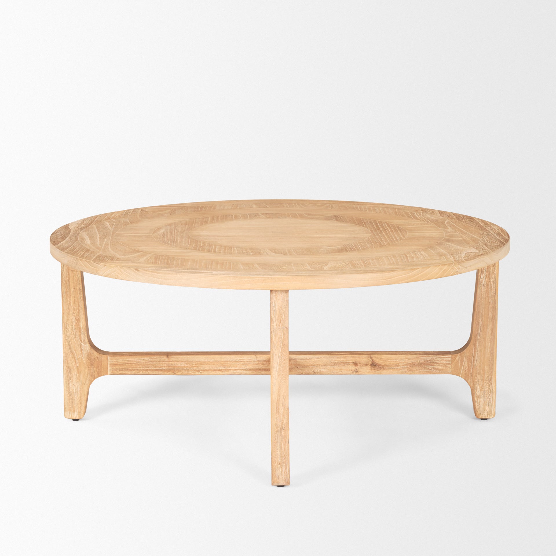 Taylin Light Brown Wood Round Coffee Table - Central Designs