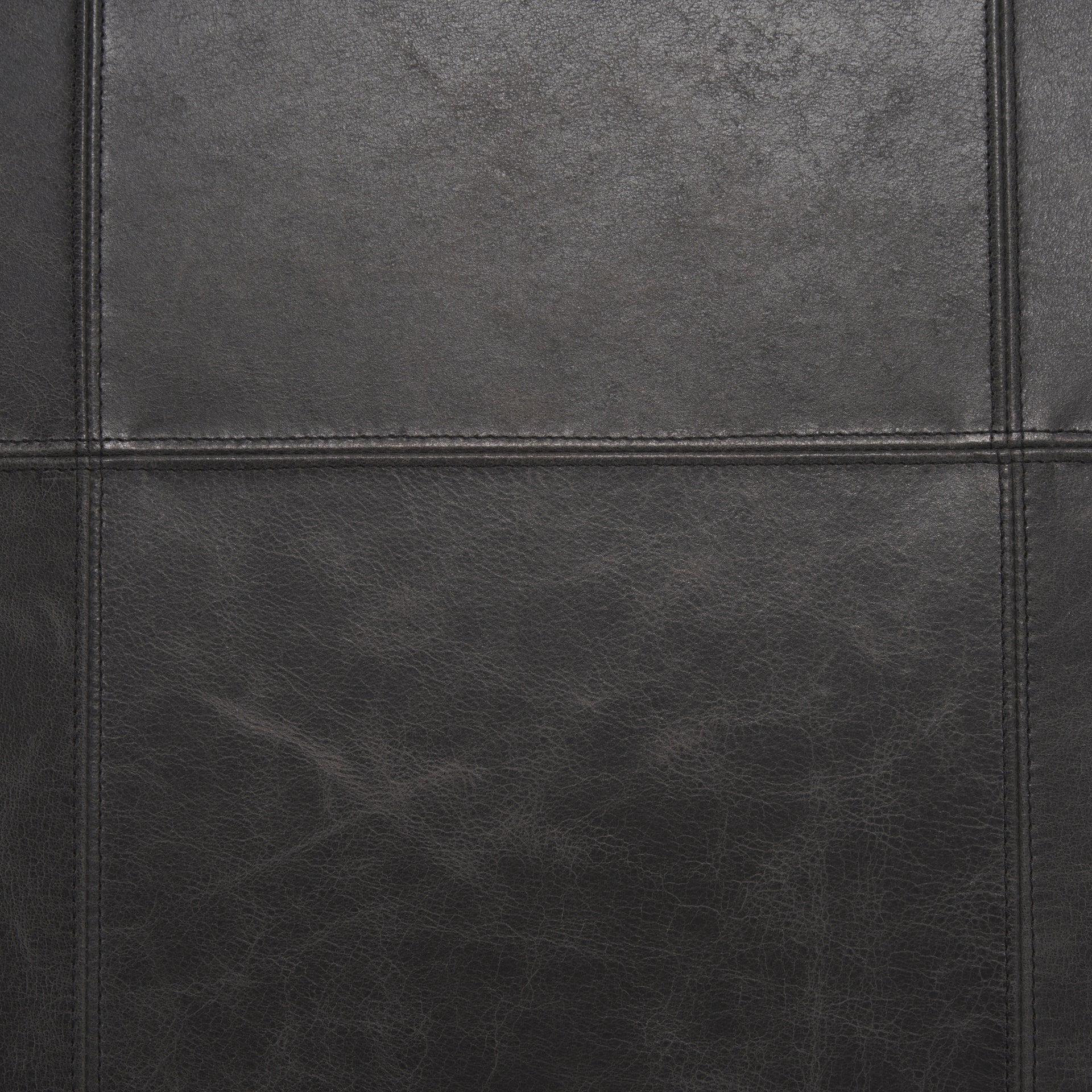 Stratton Gunmetal w/ Genuine Aged Black Leather Upholstered Accent Chair - Central Designs