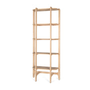 Taylin Light Brown Solid Wood Open Bookshelf - Central Designs