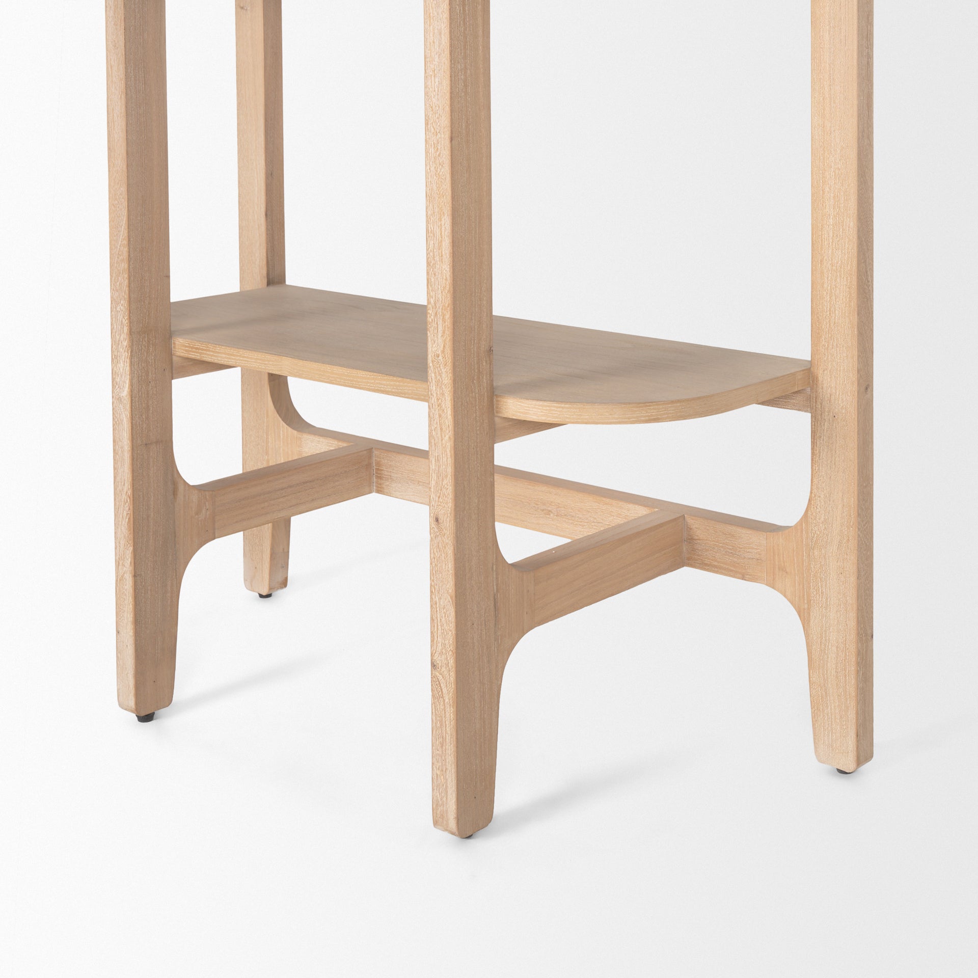 Taylin Light Brown Solid Wood Open Bookshelf - Central Designs