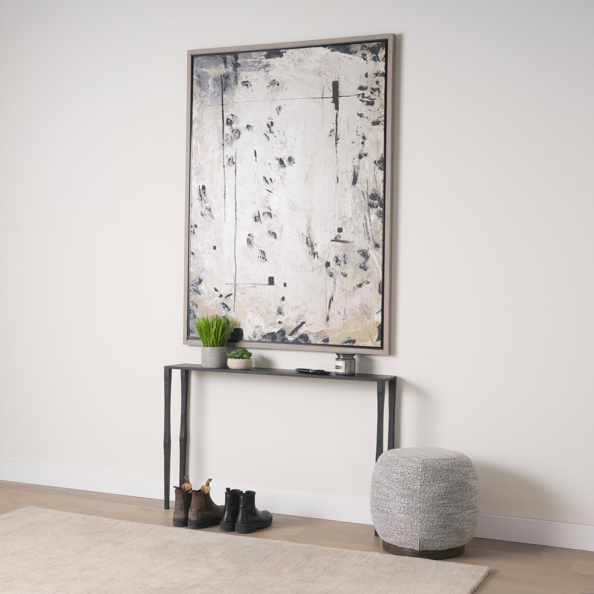Timothy 48.0 X 8.0 X 30.0 Ebony Black Iron Console Table - Central Designs