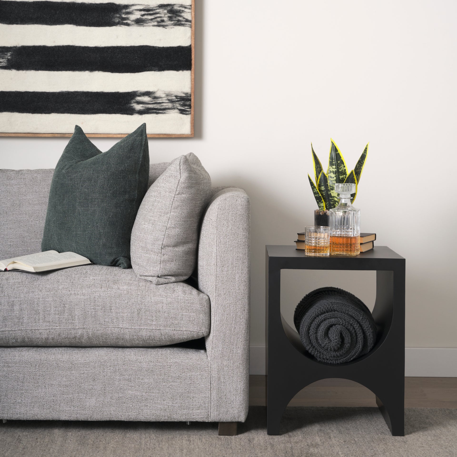 Sobi Matte Black Square Metal Side Table - Central Designs