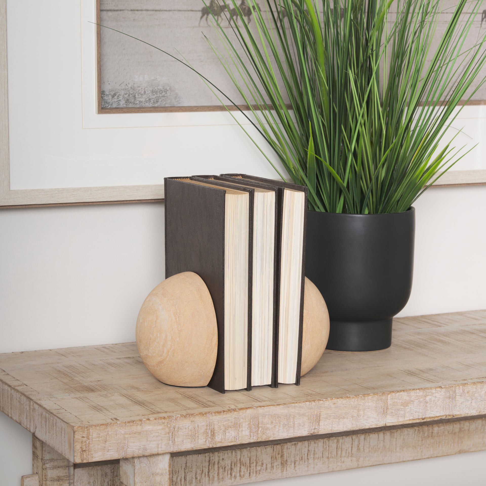 Rahmi Sandstone Orb Bookends - Central Designs