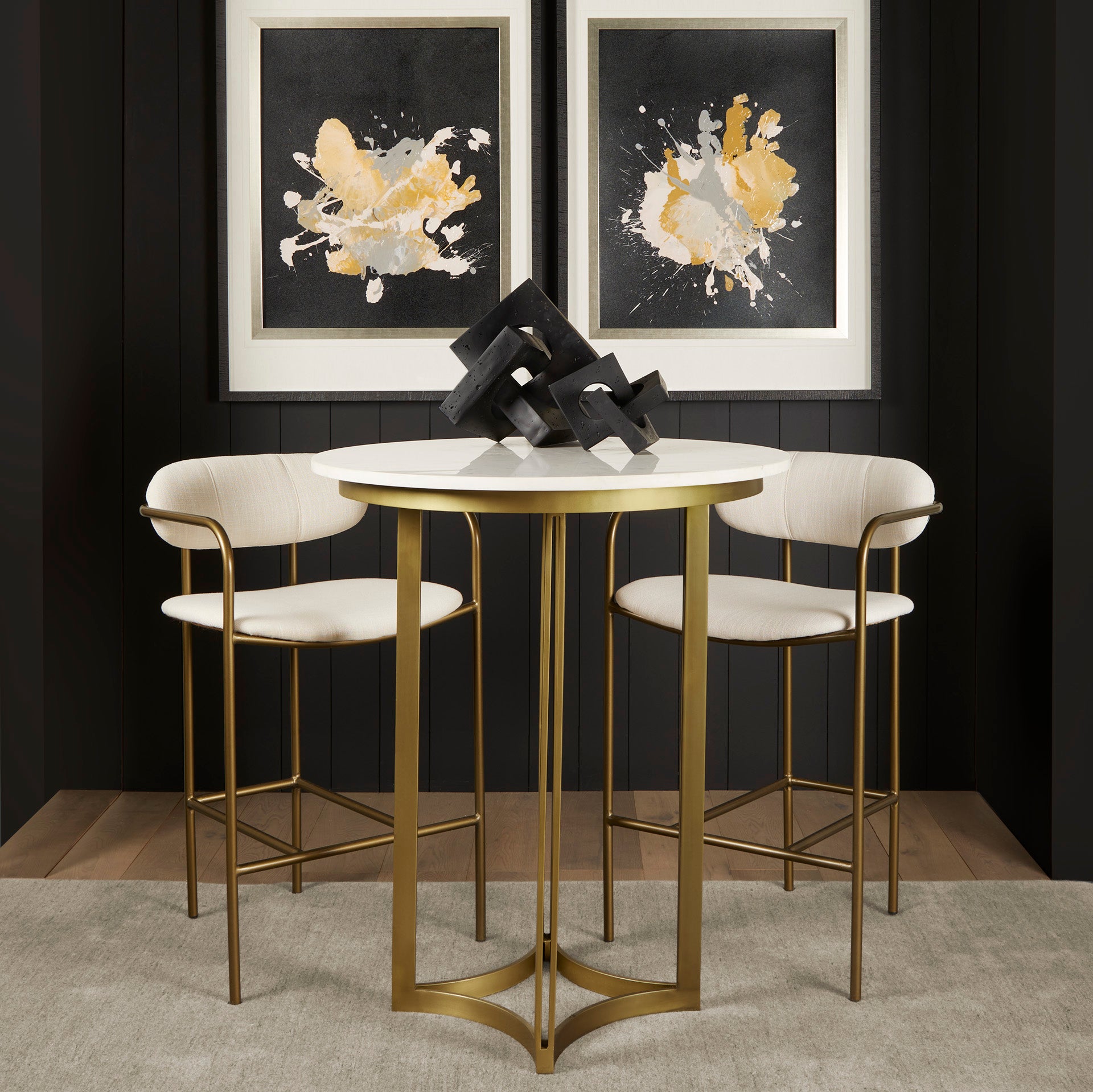 Tanner Marble & Gold Metal Bistro Table - Central Designs